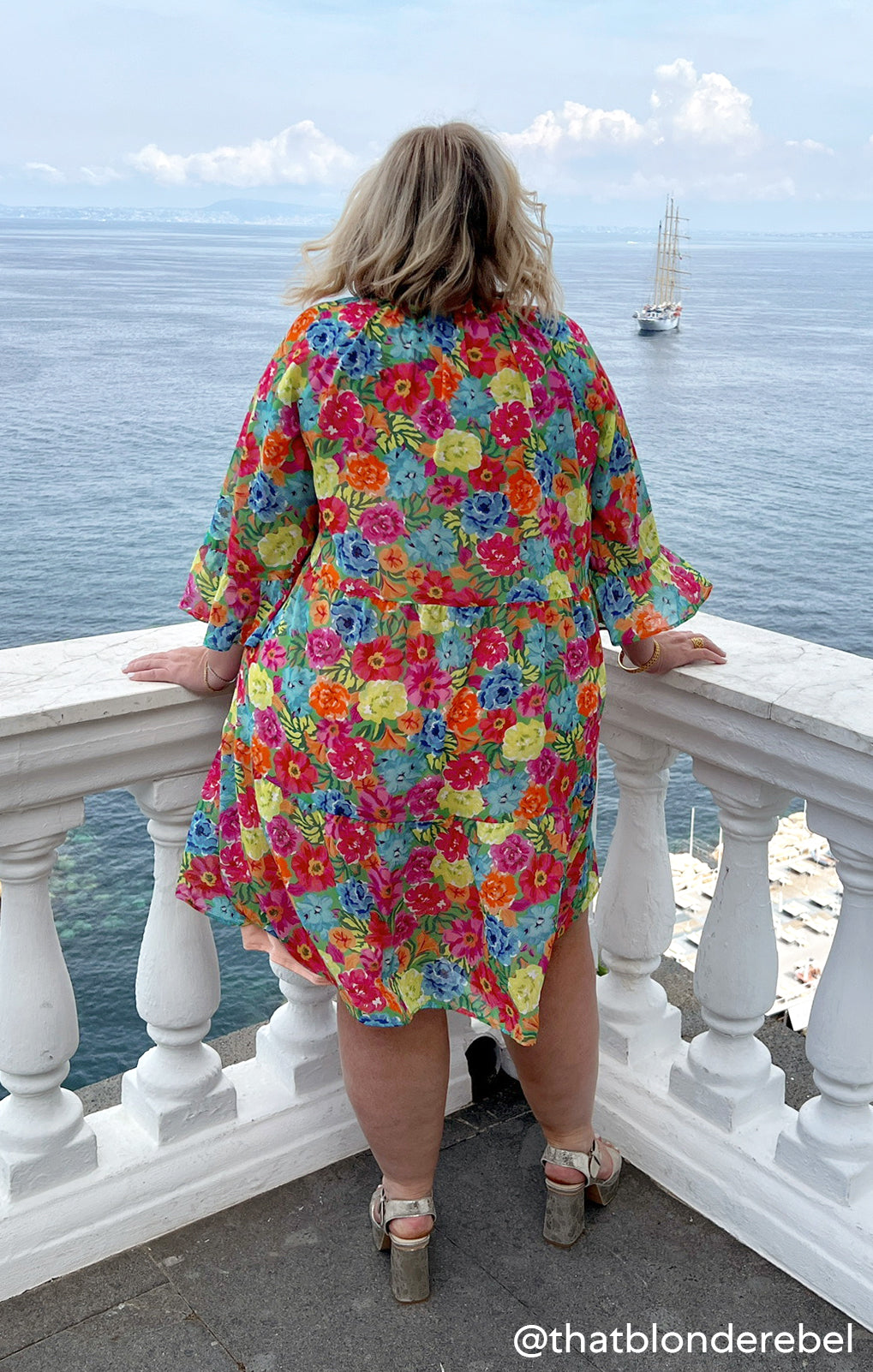 Floral Mini Dress with Tiered Skirt & Boho Sleeves