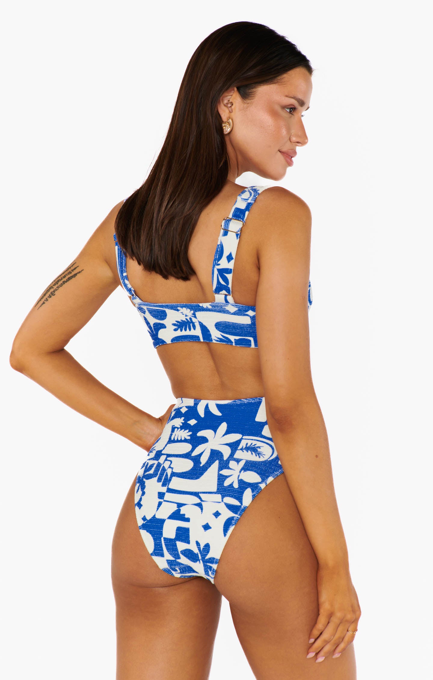 High Waisted Santorini Swim Bottom - Full Coverage Bikini