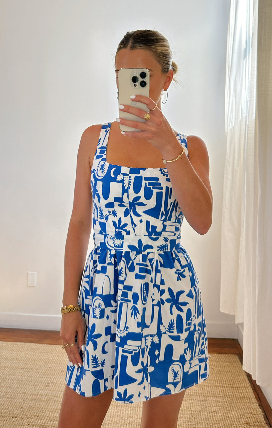 Ariana Mini Sundress with Smocked Back & Adjustable Straps
