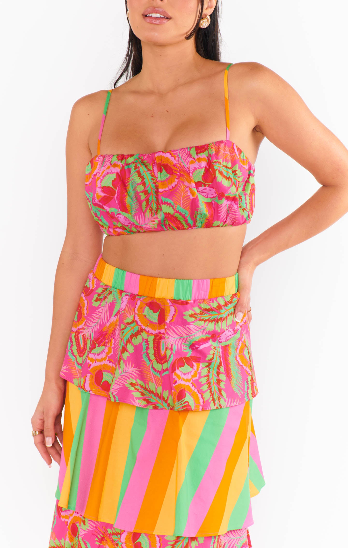 Cartagena Crop Top - Ruched Front & Smocked Back for Beachwear