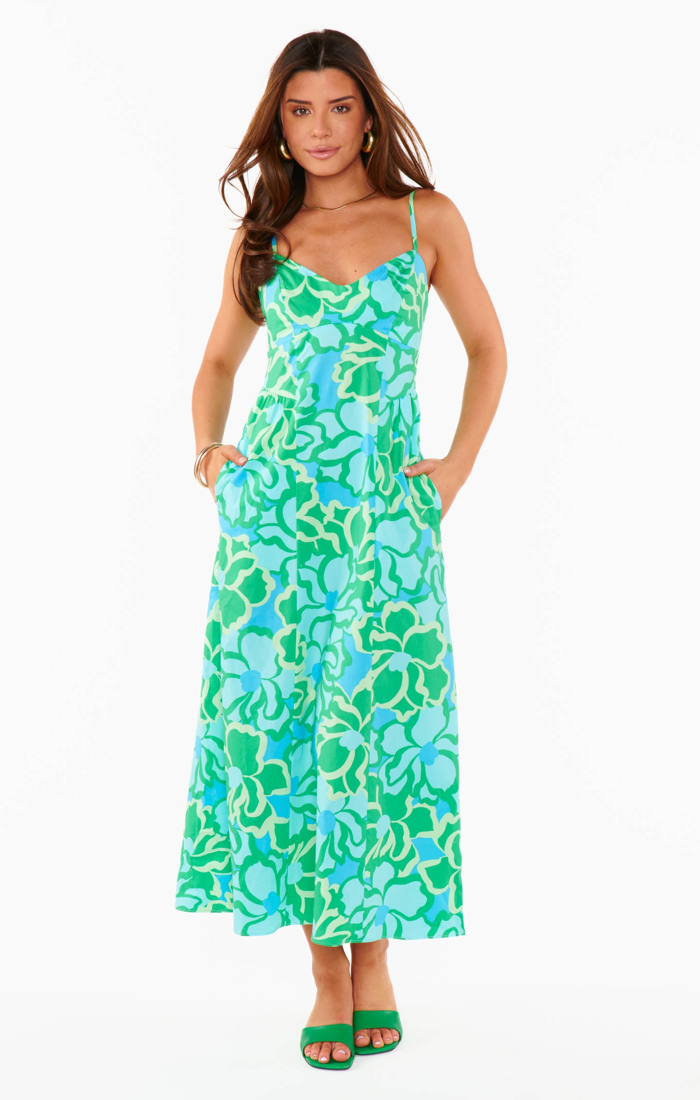Allegra Floral Midi Dress with Sweetheart Neckline