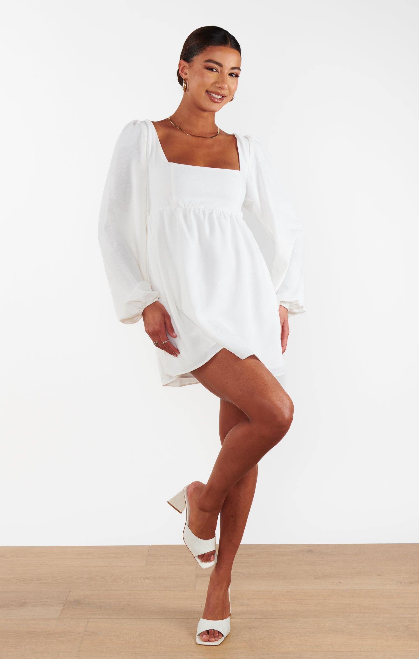 Marianna Mini Dress - White Butterfly Clip Bridal Gown