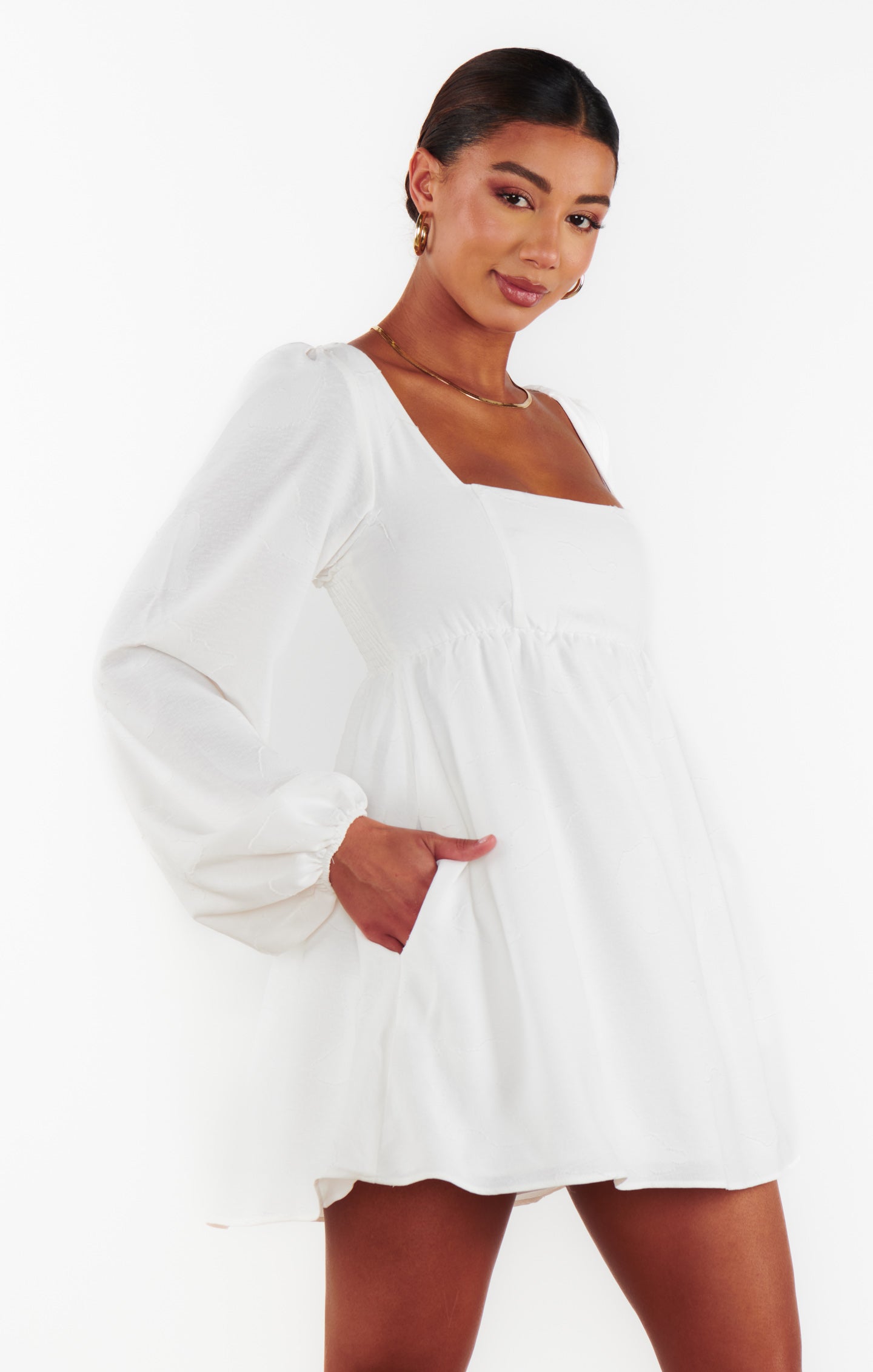 Marianna Mini Dress - White Butterfly Clip Bridal Gown