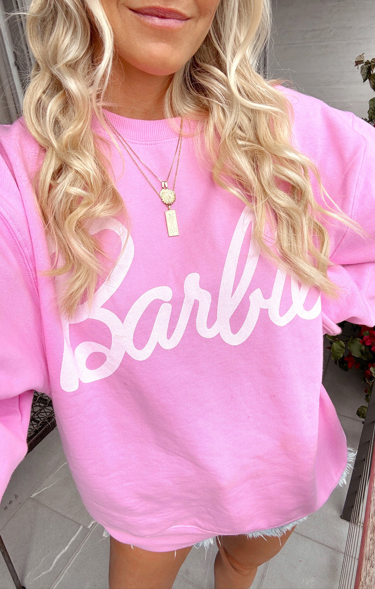 Barbie Pink Crewneck Sweatshirt | Oversized Fit