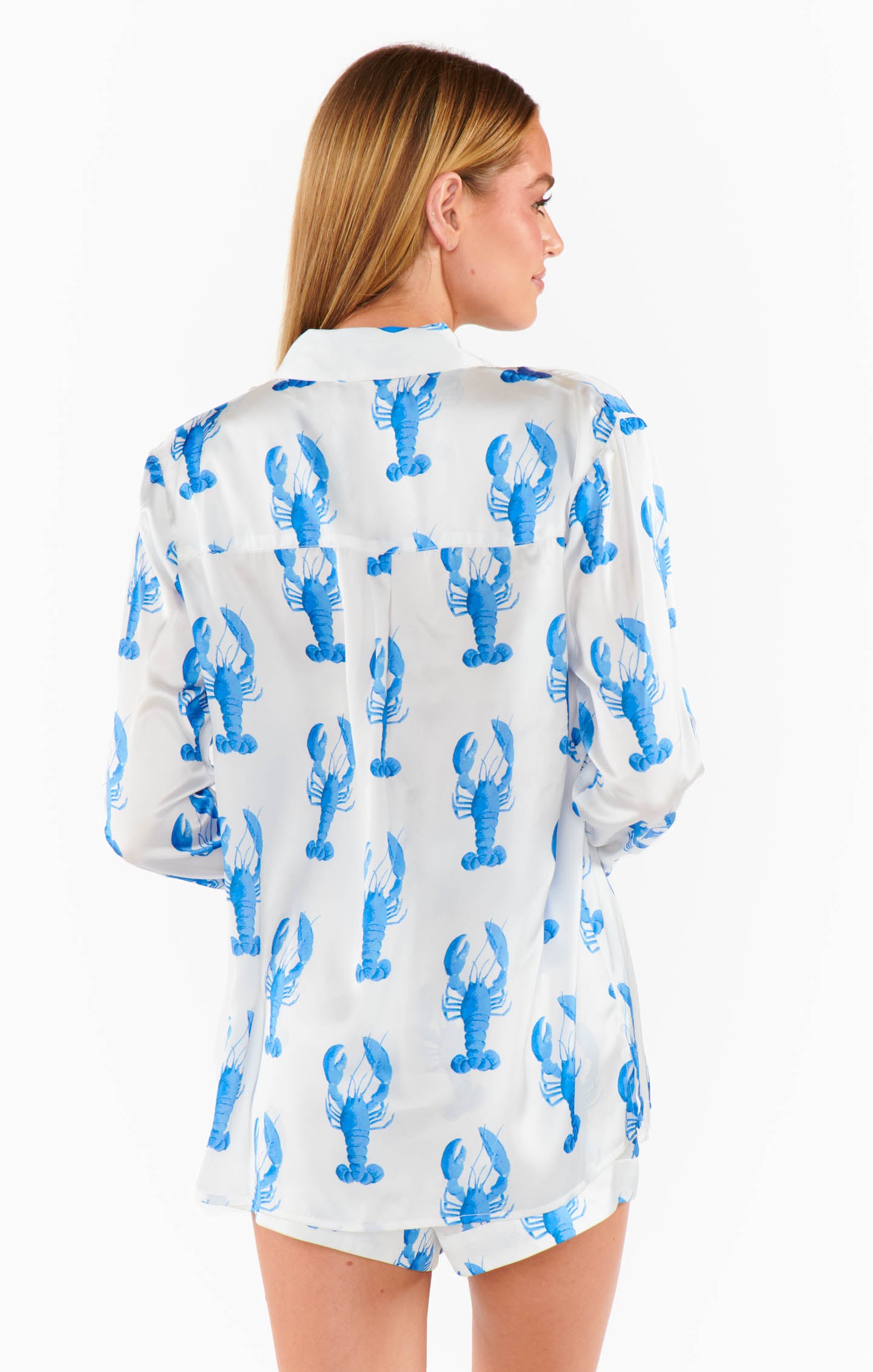 Silky Lobster Print PJ Set - Hamptons Sleepwear
