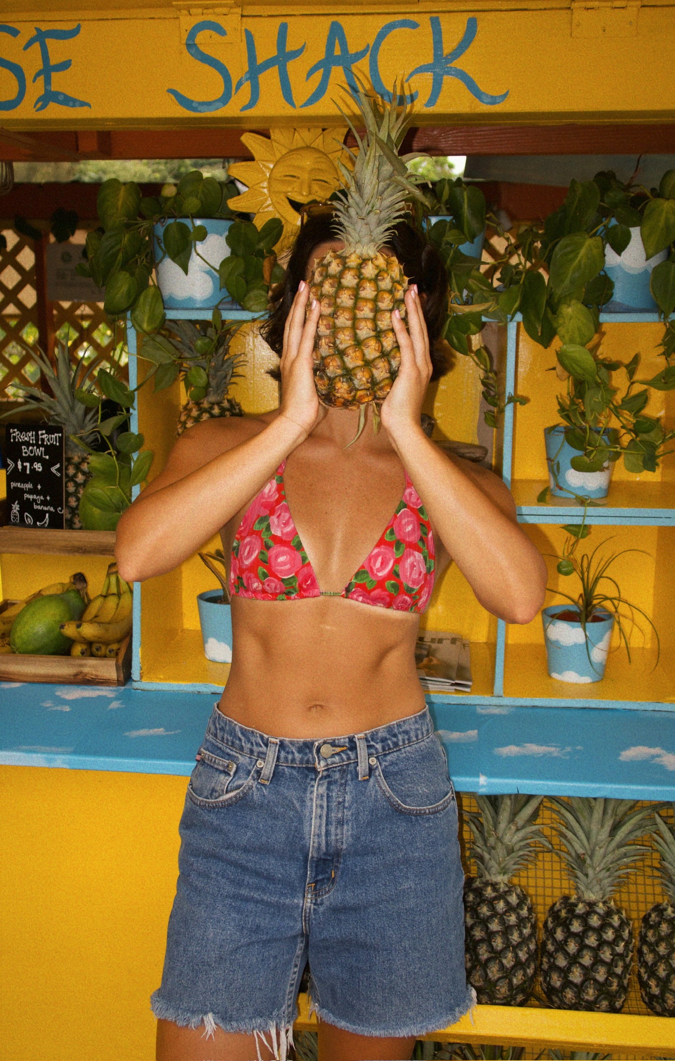 Montego Tie Top - Micro Rib Triangle Beach Top by Rosie Blooms