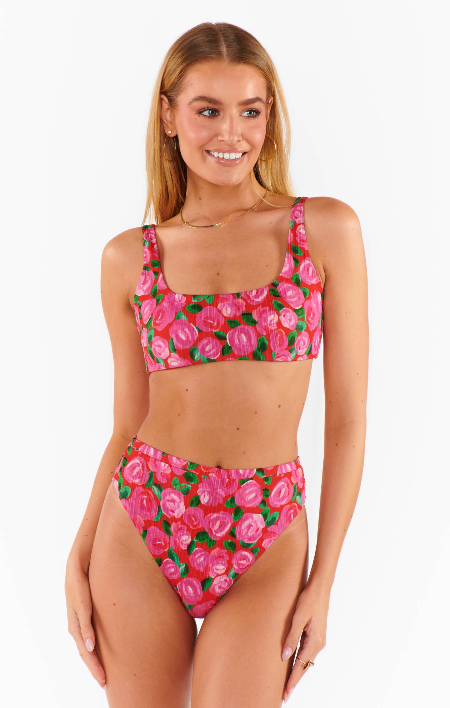 Rosie Blooms Sanibel High Waisted Swim Bottoms - Micro Rib