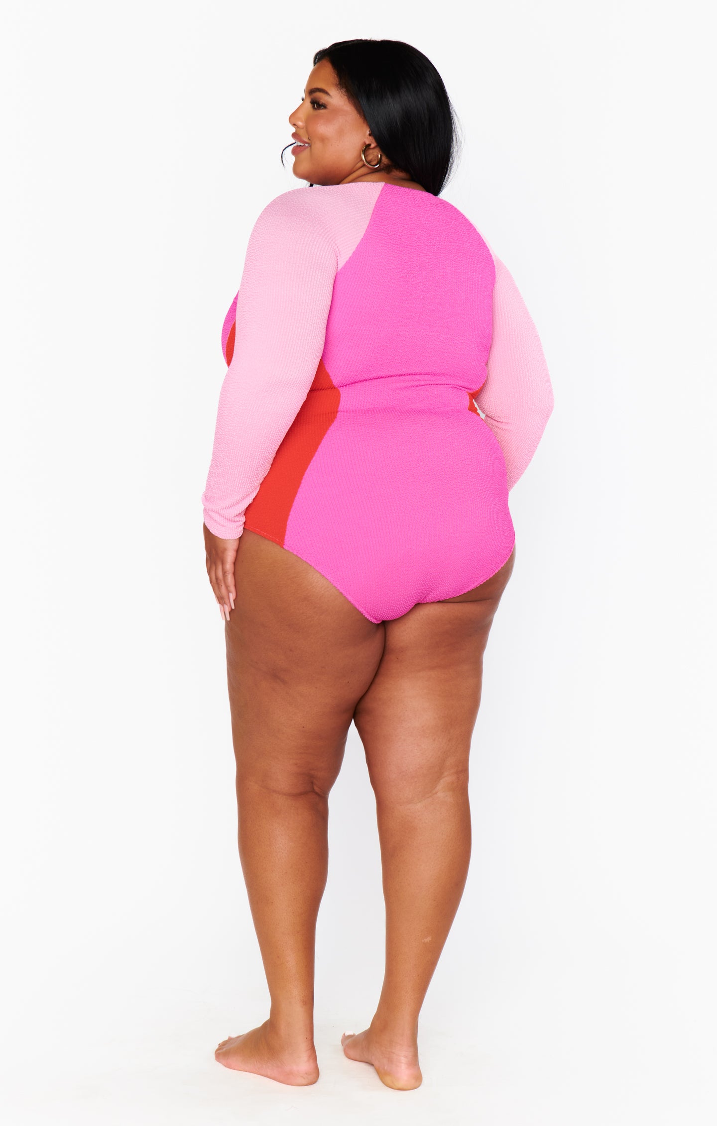 Pink Pop Scrunch One Piece Swimsuit - Surfside Long Sleeve