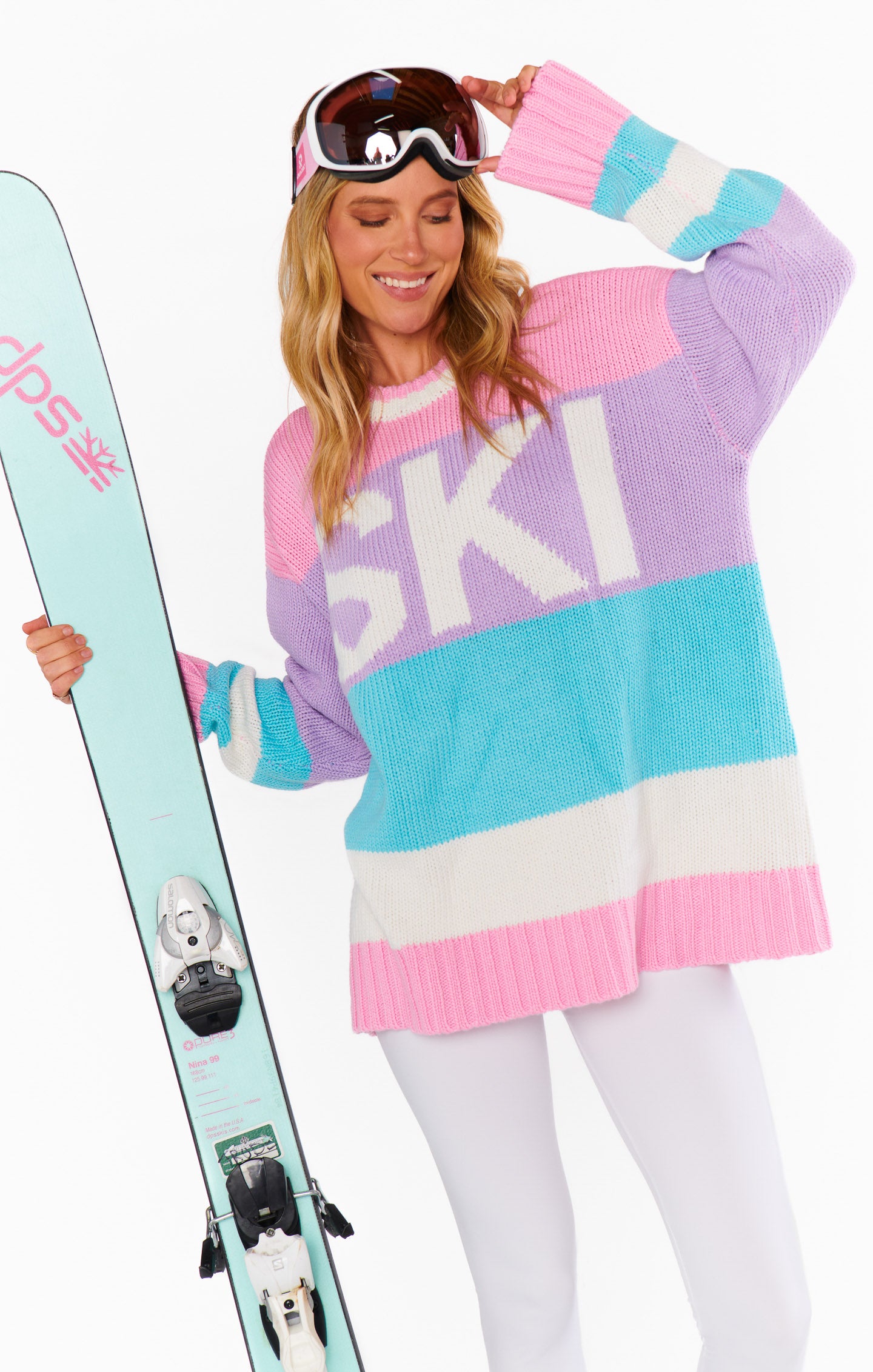 Pastel Color Block Knit Sweater - Cozy Oversized Long Sleeve