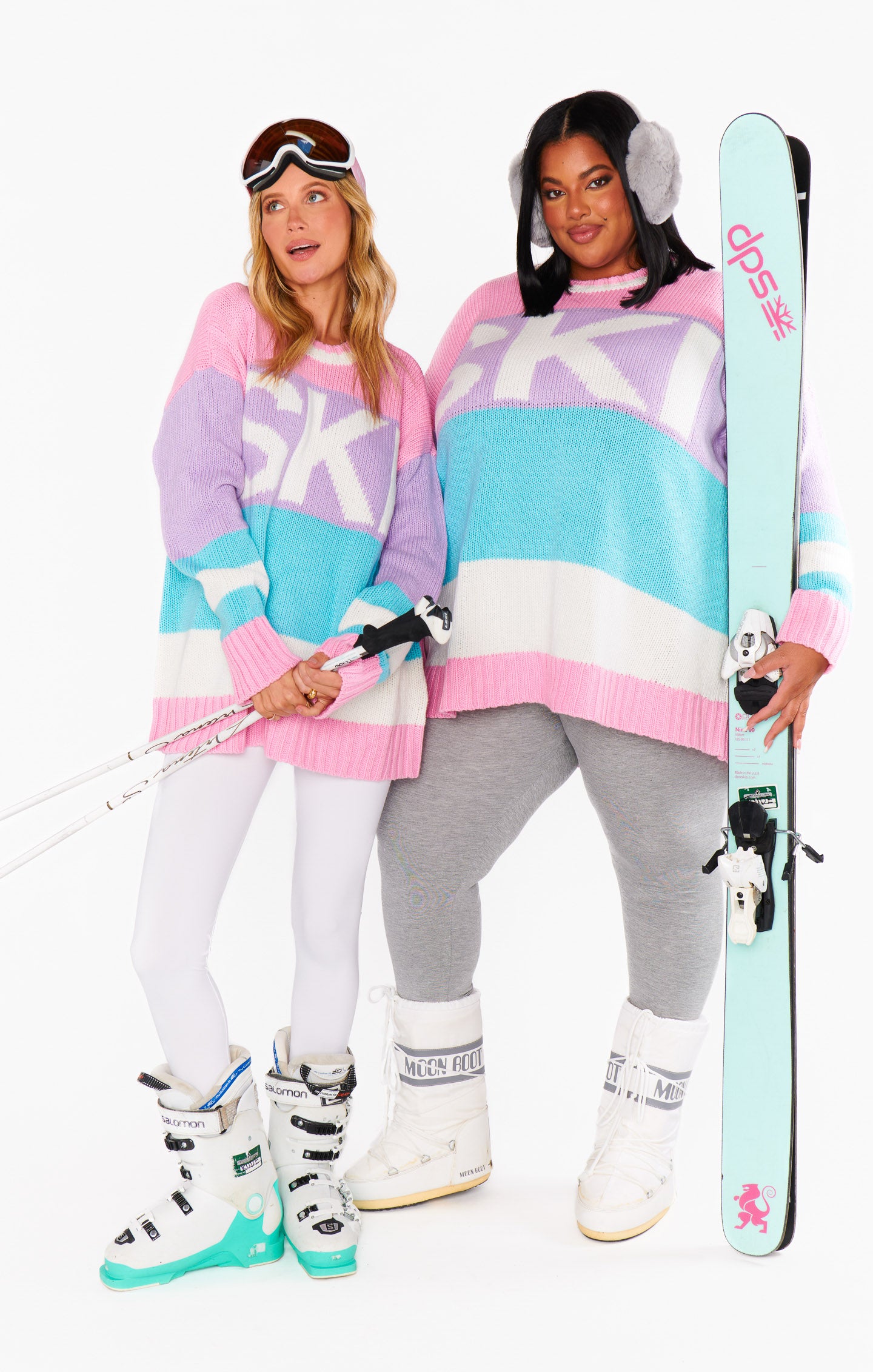 Pastel Color Block Knit Sweater - Cozy Oversized Long Sleeve
