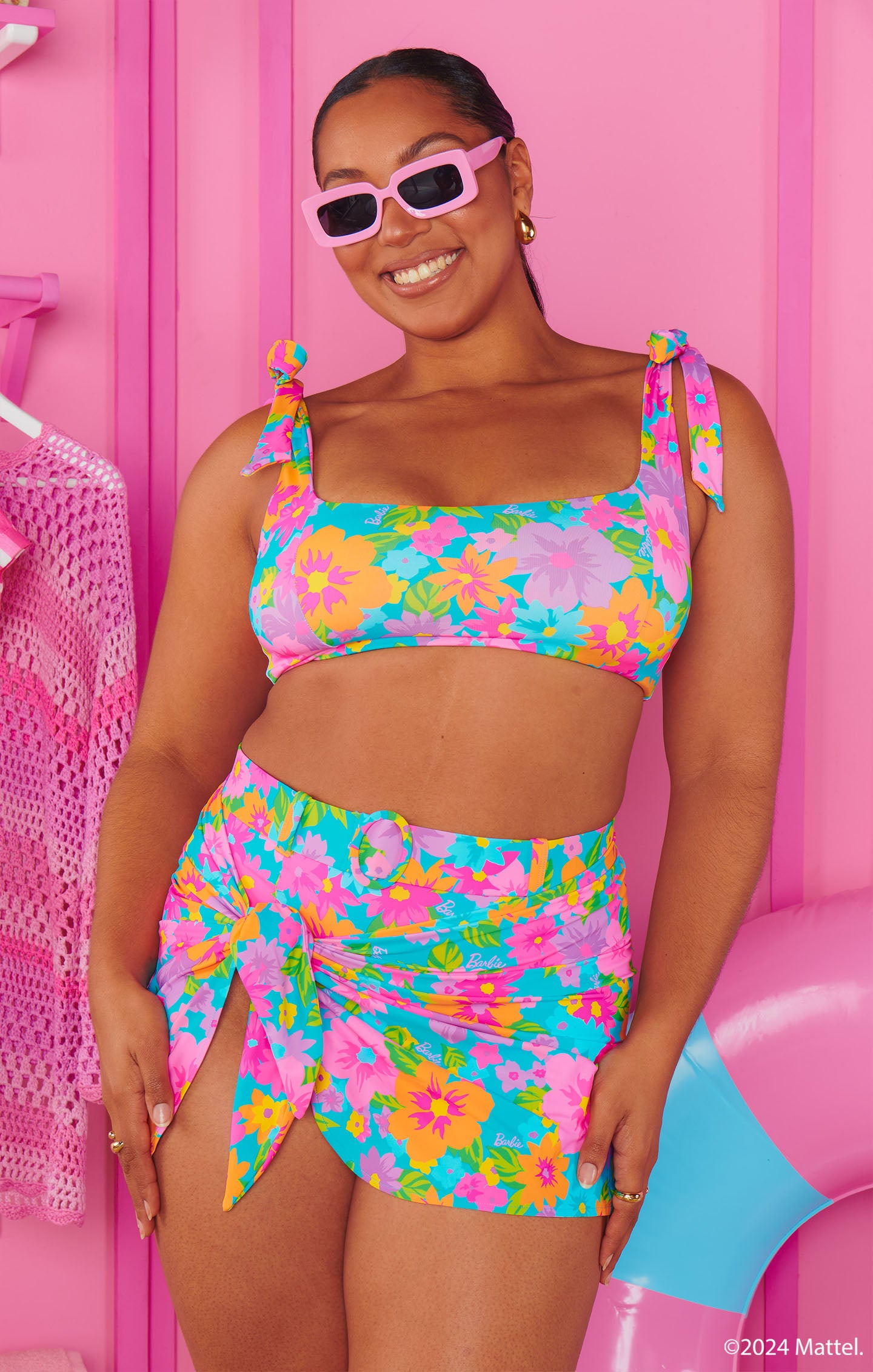 Barbie™ Blue Floral Sarong - Mumu Beach Cover-Up