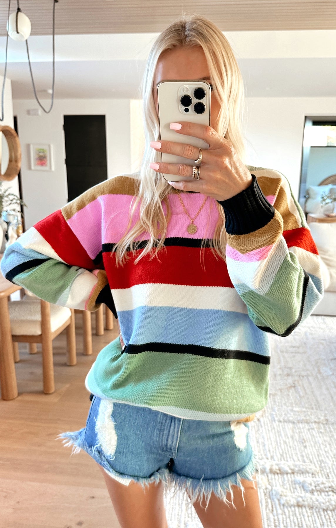 Oversized Stripe Knit Sweater - Ember Tunic for Women