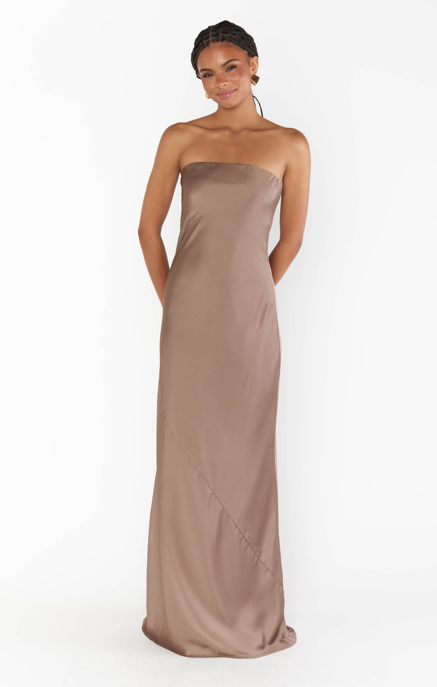 Taylor Tube Maxi Dress in Luxe Satin for Special Events