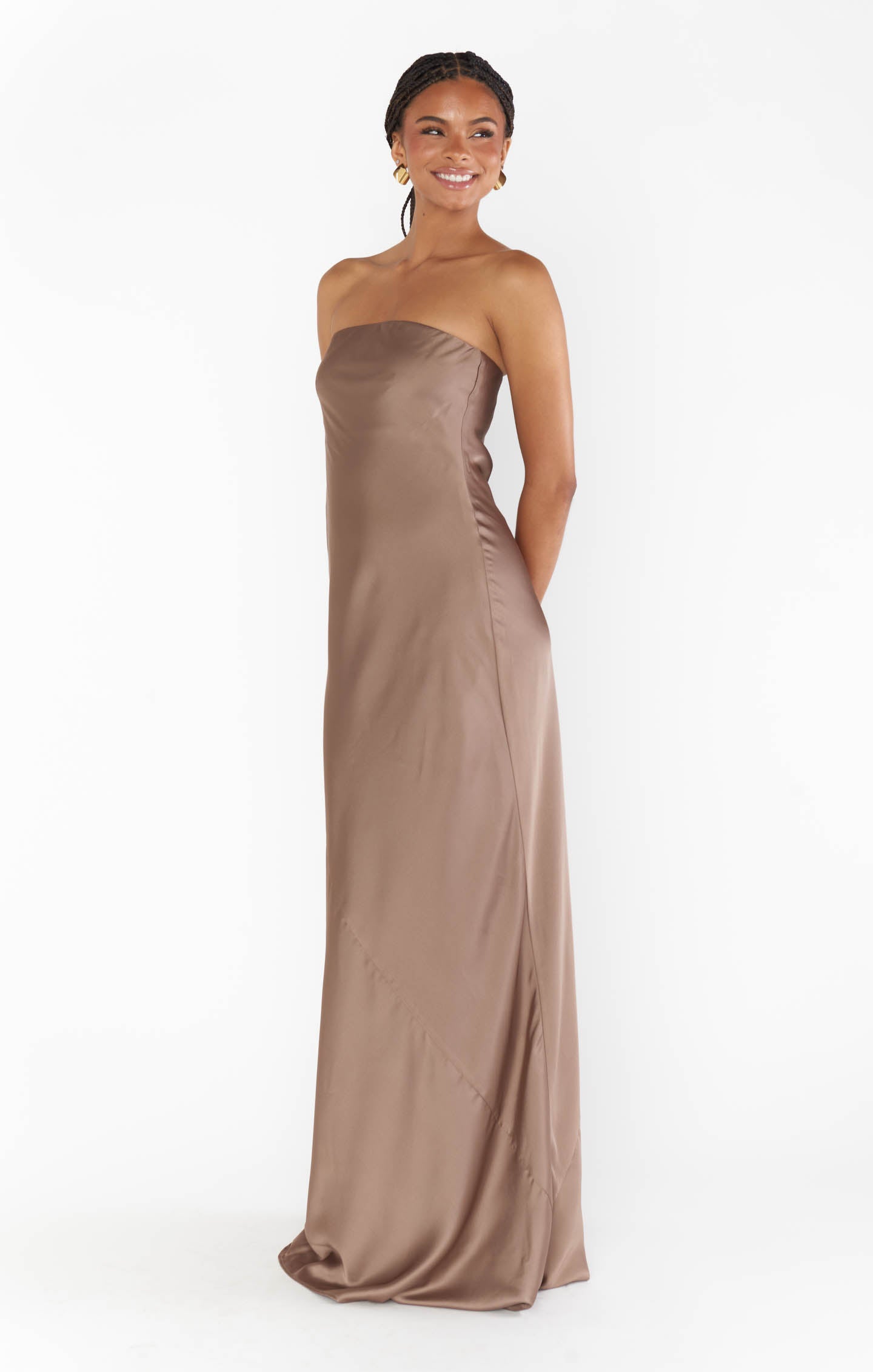 Taylor Tube Maxi Dress in Luxe Satin for Special Events