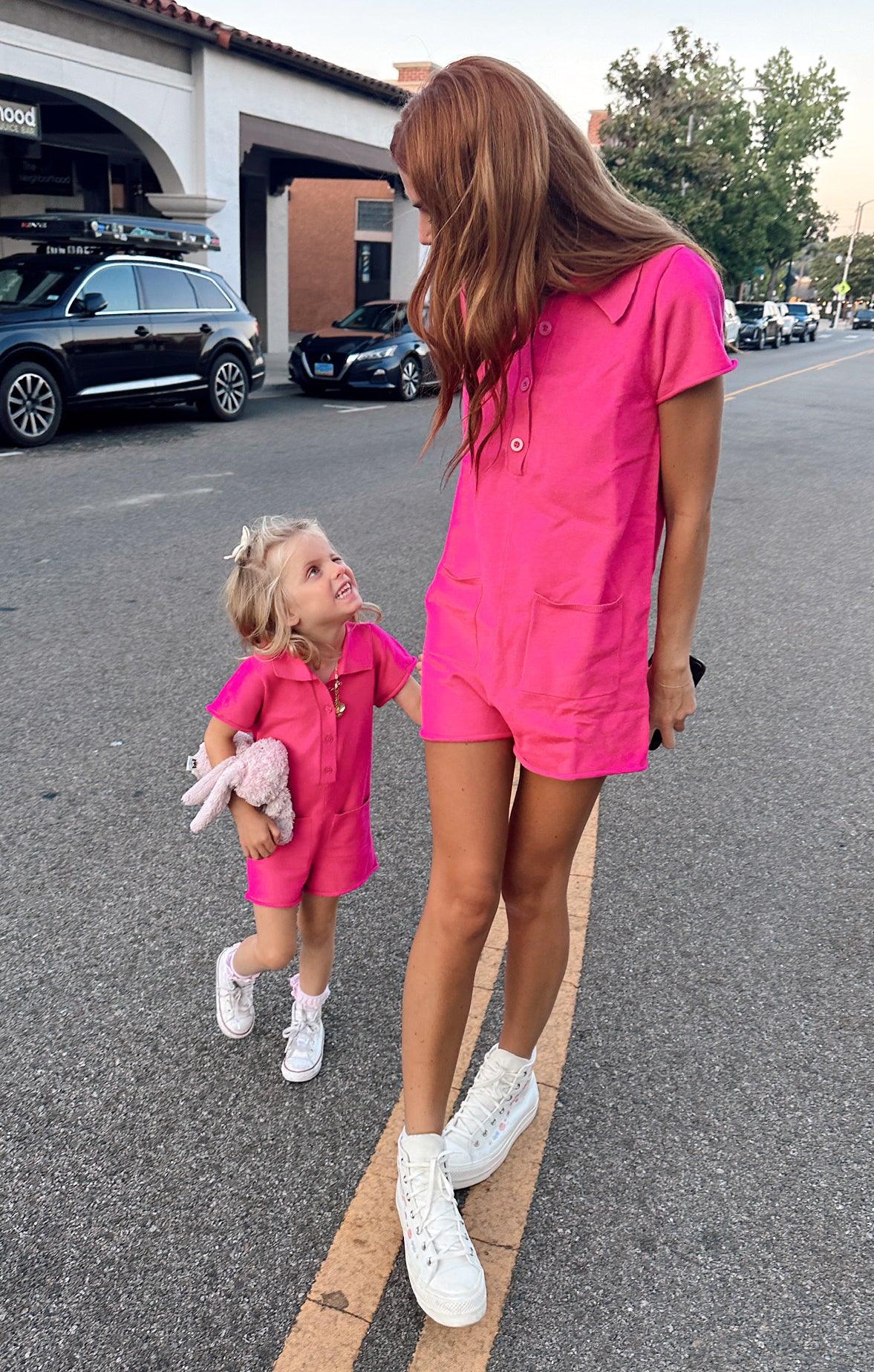 Mini Gio Knit Romper - Hot Pink Baby Sweater Outfit