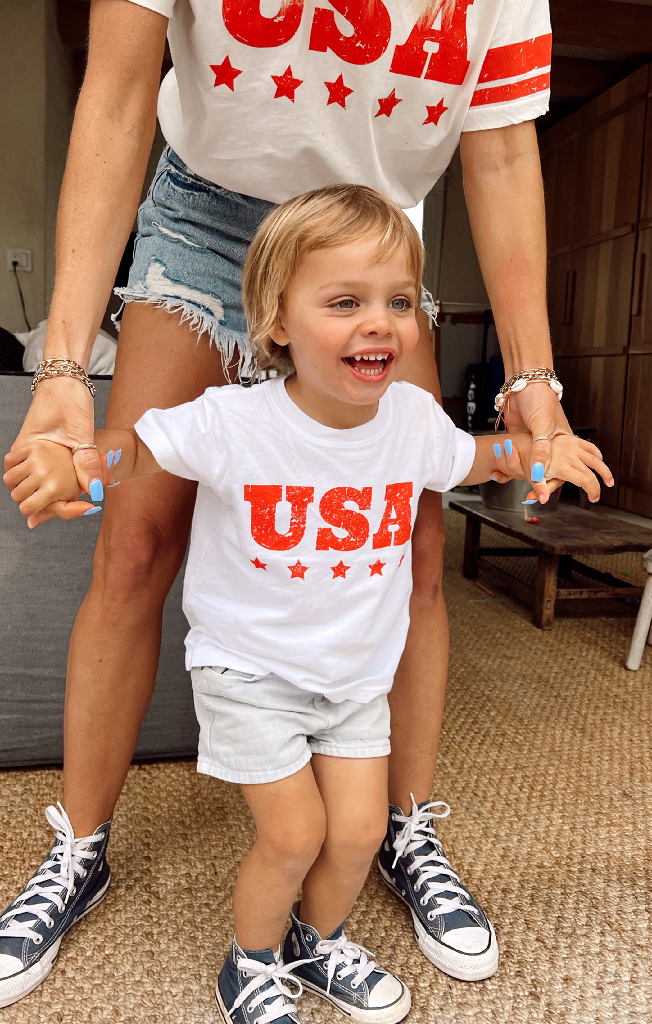 Wolfie Tee with USA Graphic for Kids - Matching Family Outfit