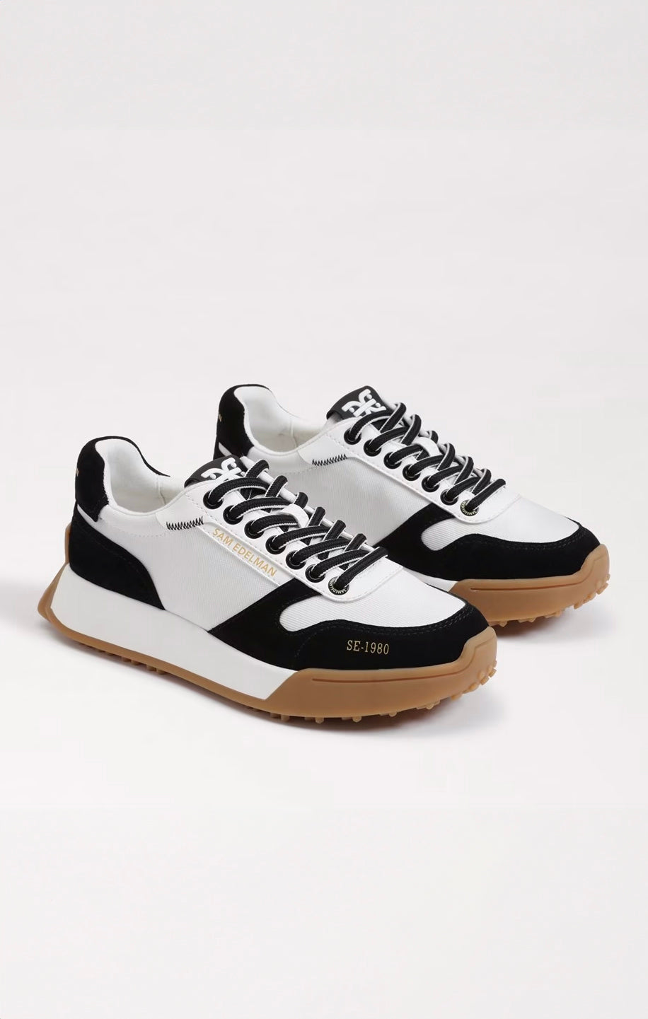 Sam Edelman Layla Black & White Suede Sneakers
