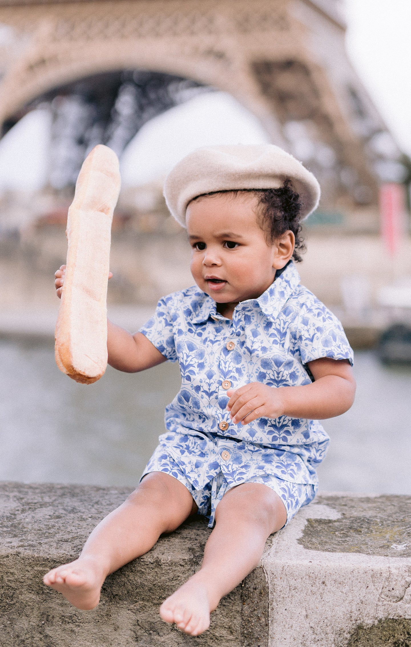 Teagan Floral Baby Button-Down Shirt – Parisian Chic Style