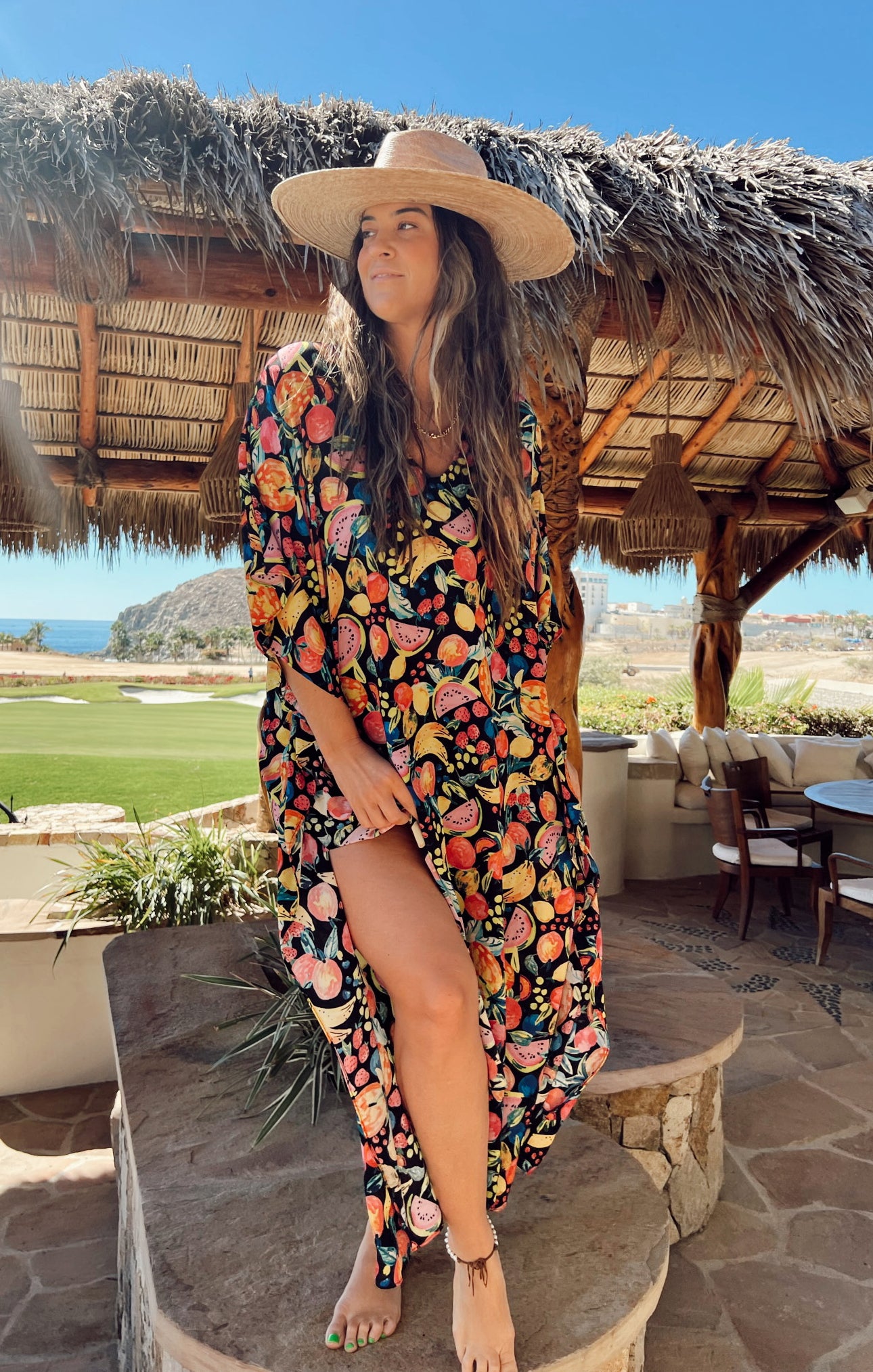 Hana TruMu Fruity Tango Kaftan Swim Coverup Dress