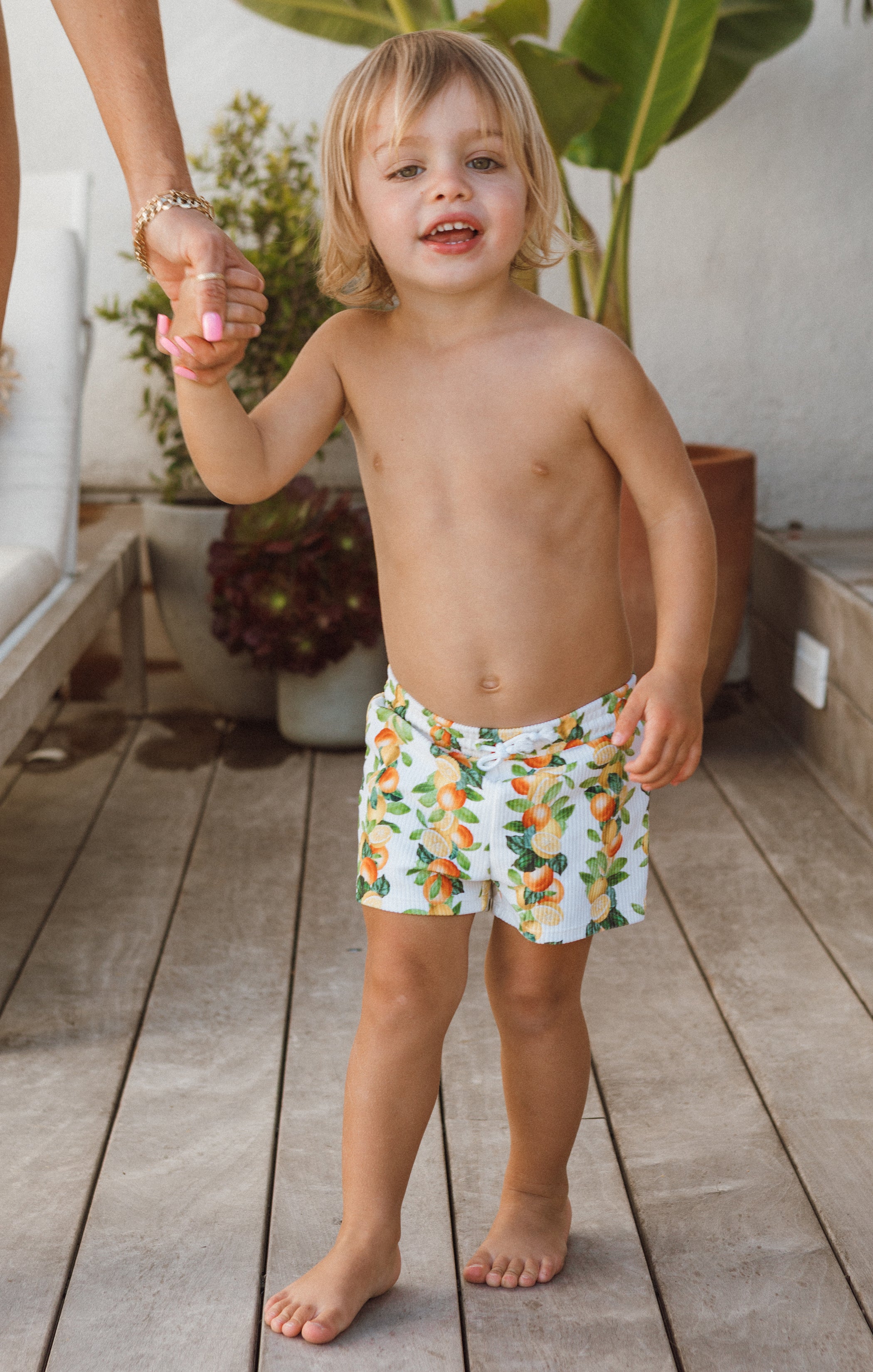 Little Grom Citrus in Georgia Boys' Swim Trunks