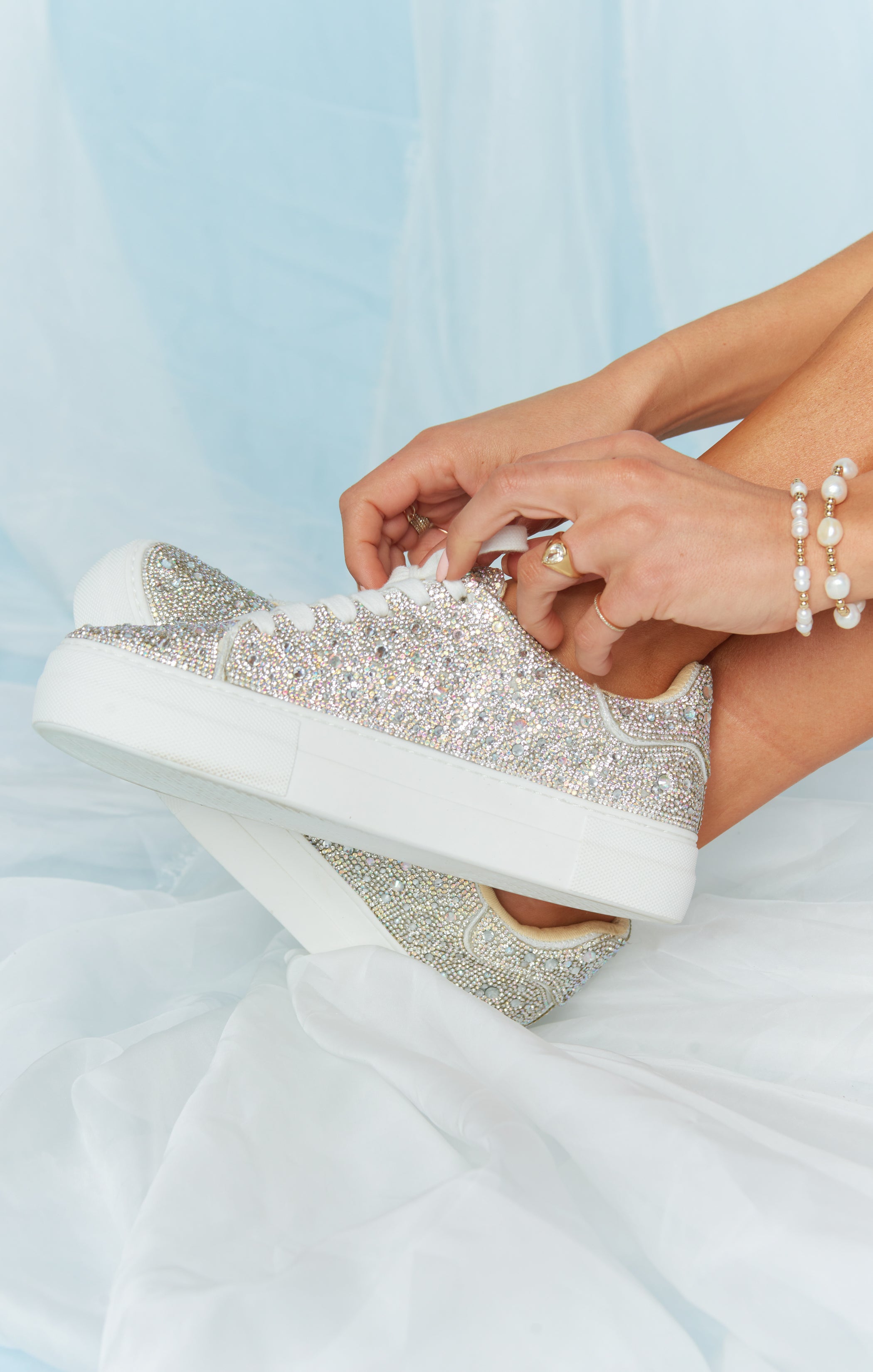 Betsey Johnson Rhinestone Platform Sneakers for Women