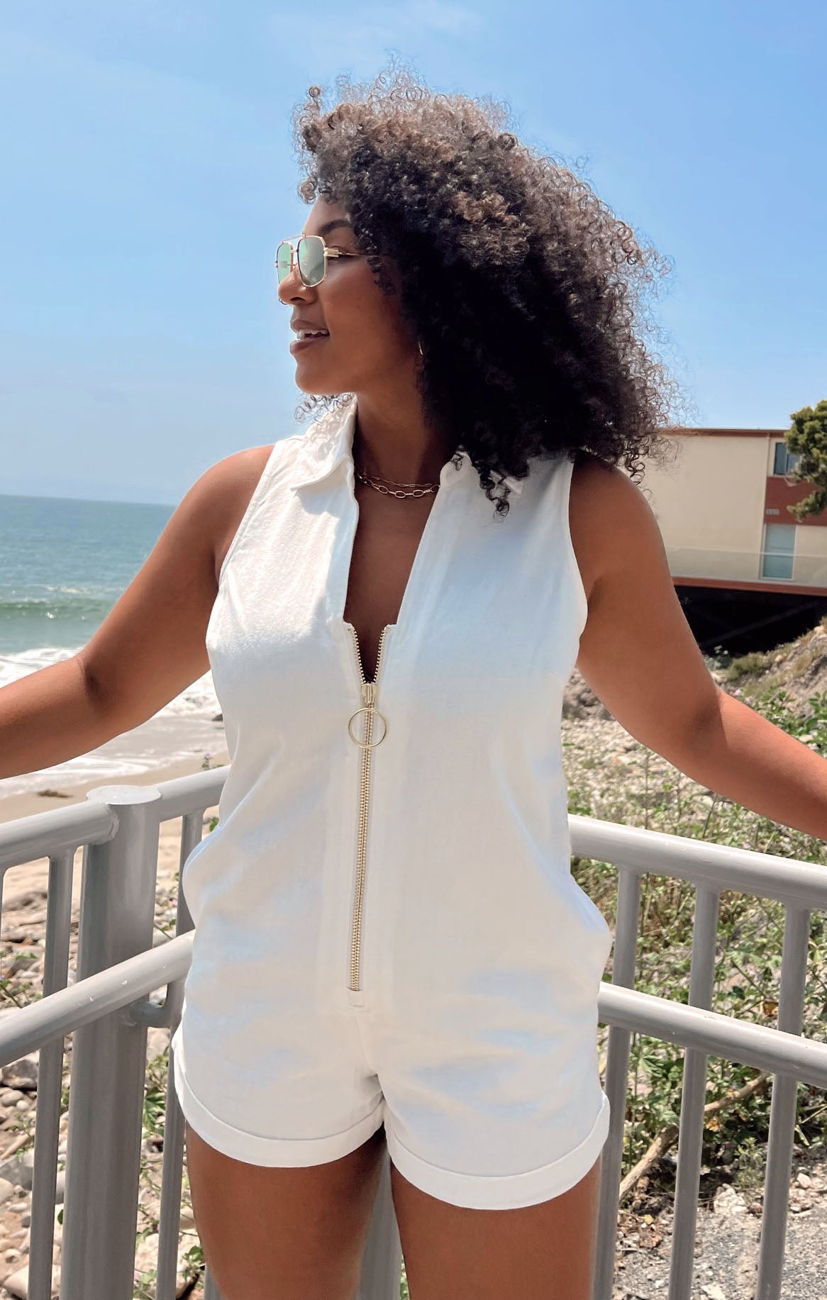 Denim Romper with Zip Front - Reno by Seasalt