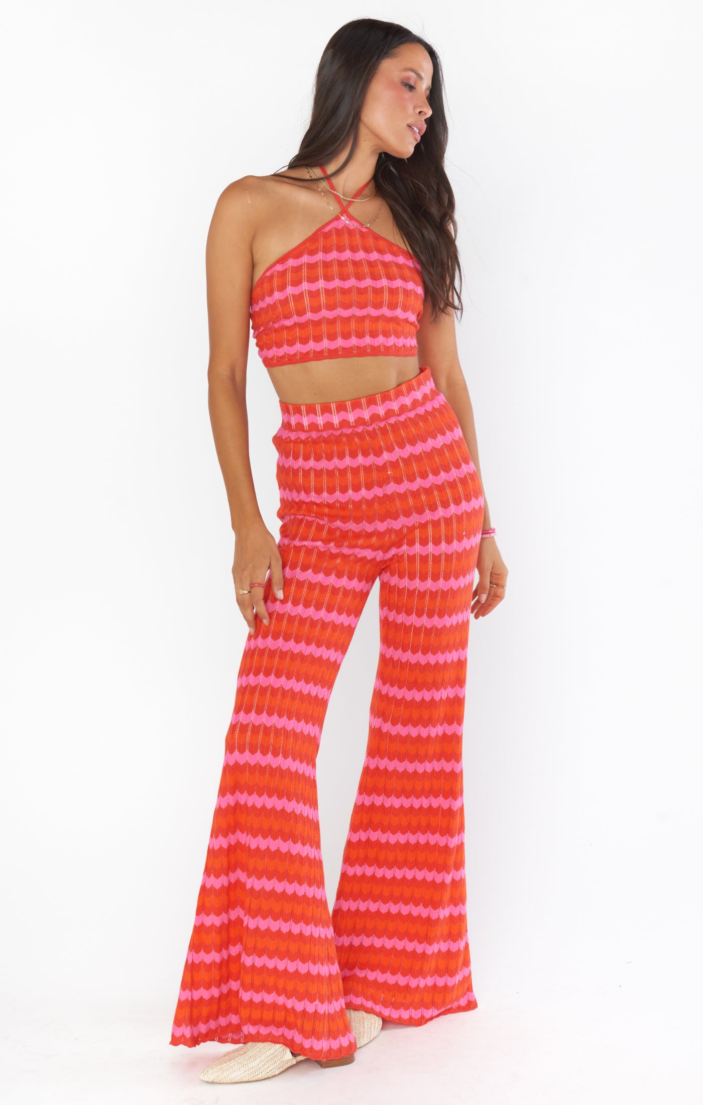Tonya Cropped Tank Top with Adjustable Tie Straps - Paradise Island Knit