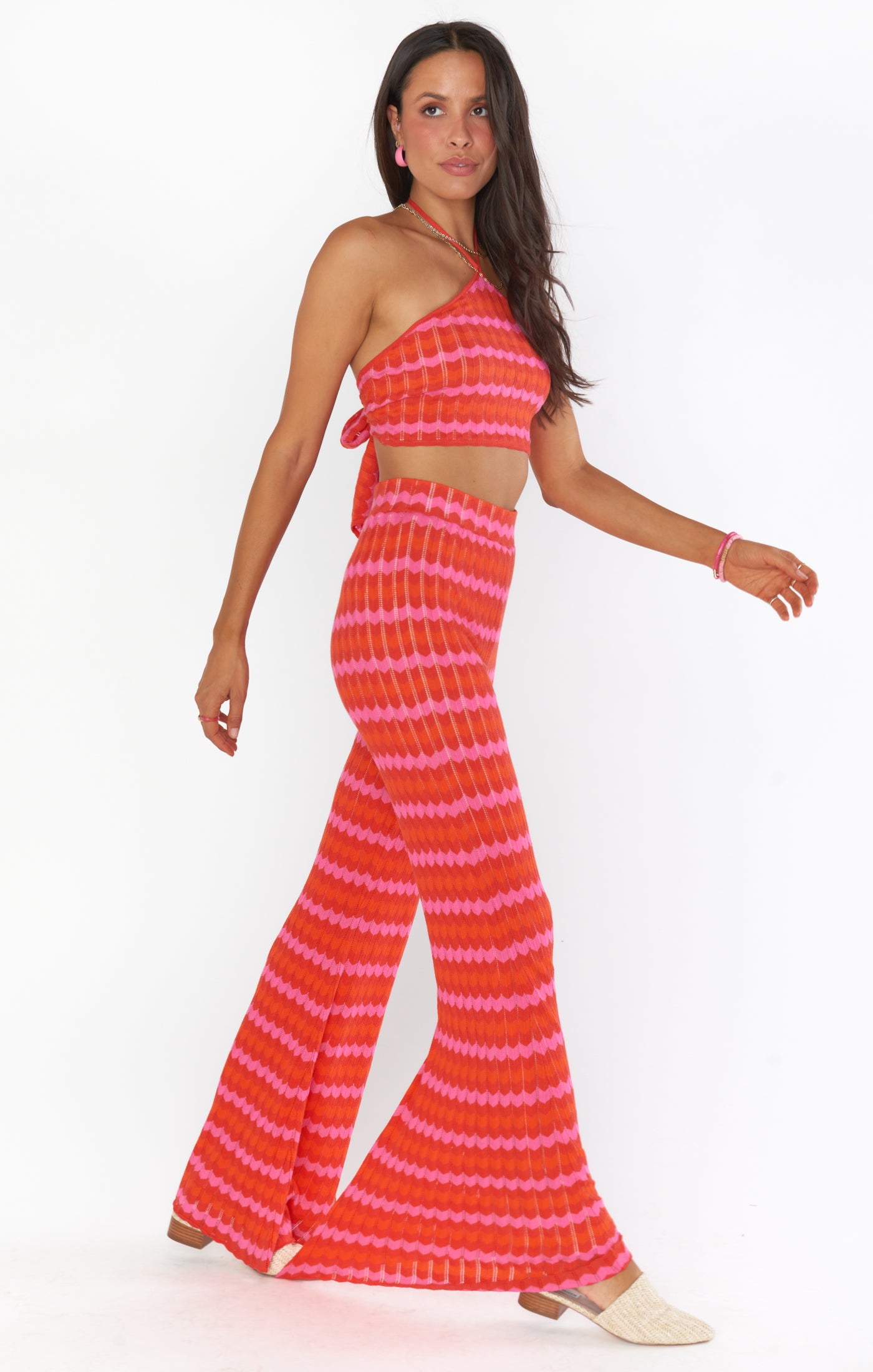 Tonya Cropped Tank Top with Adjustable Tie Straps - Paradise Island Knit