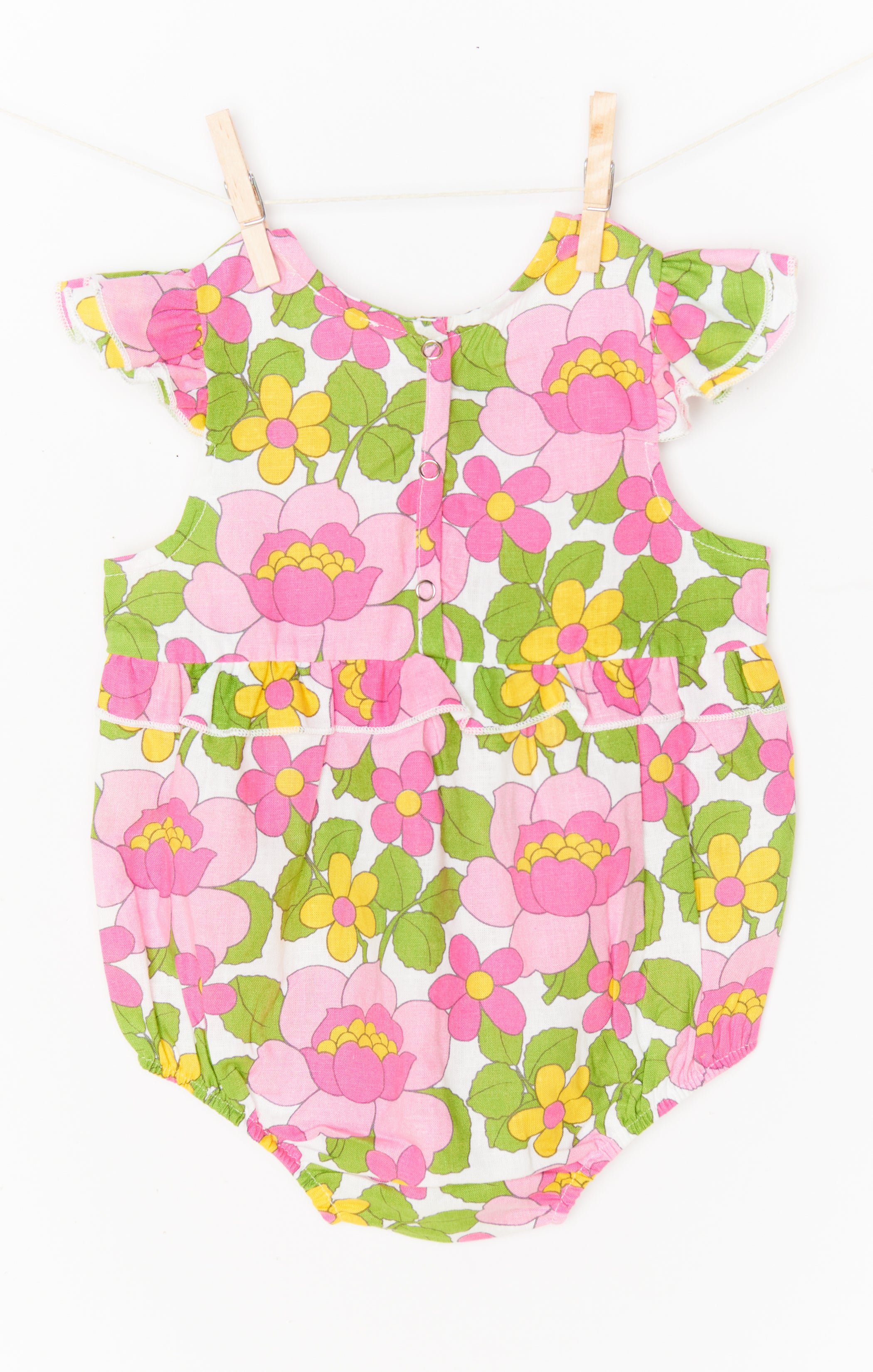Floral Linen Baby Onesie with Ruffles – The Soutas