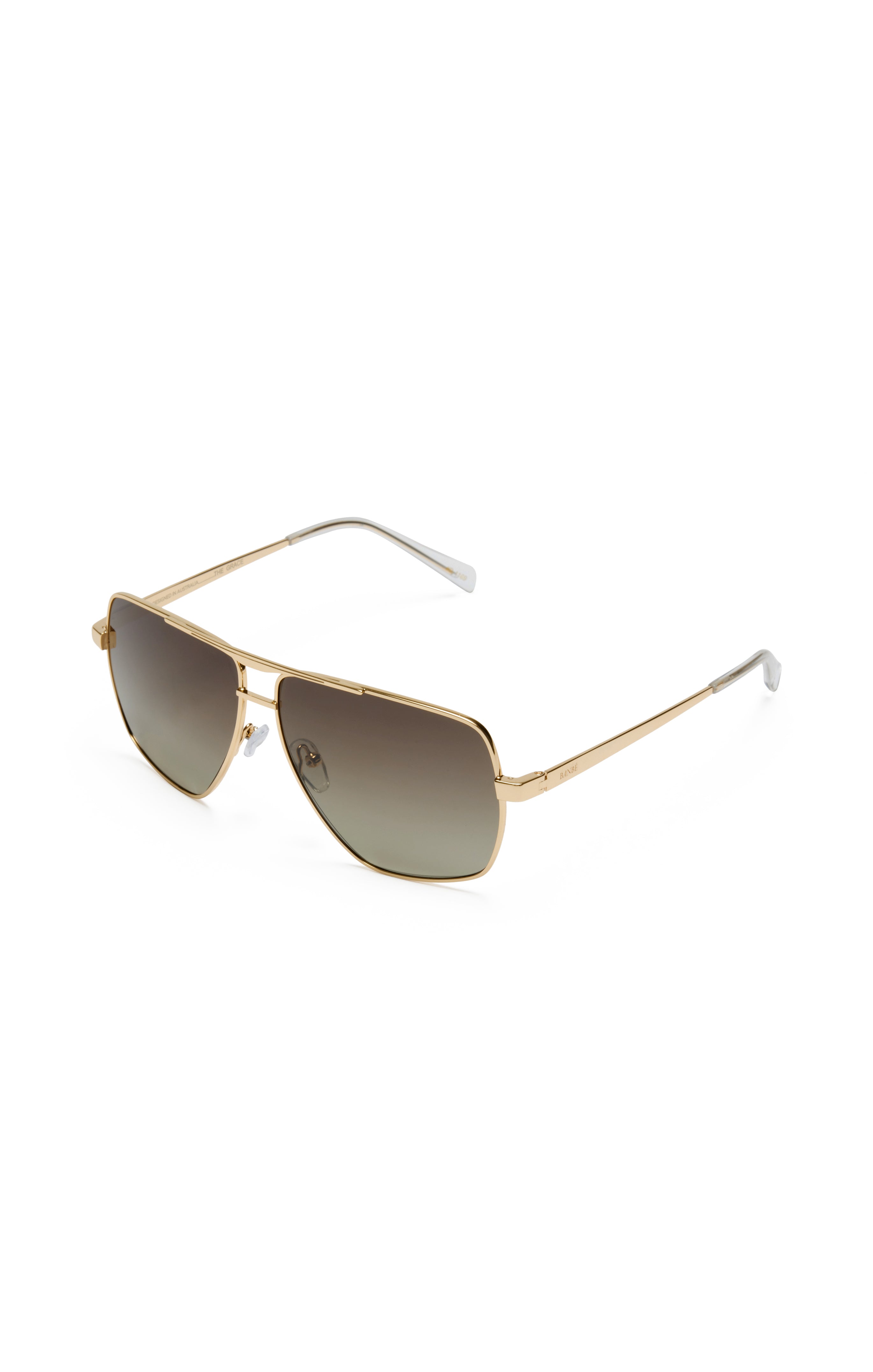 Banbé Grace Light Gold-Taupe Fade Aviator Sunglasses