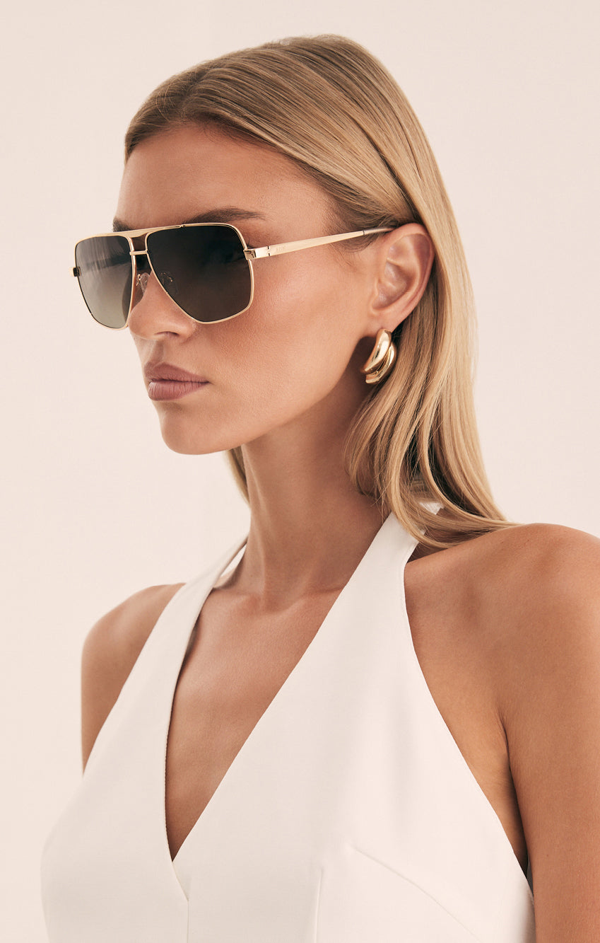 Banbé Grace Light Gold-Taupe Fade Aviator Sunglasses