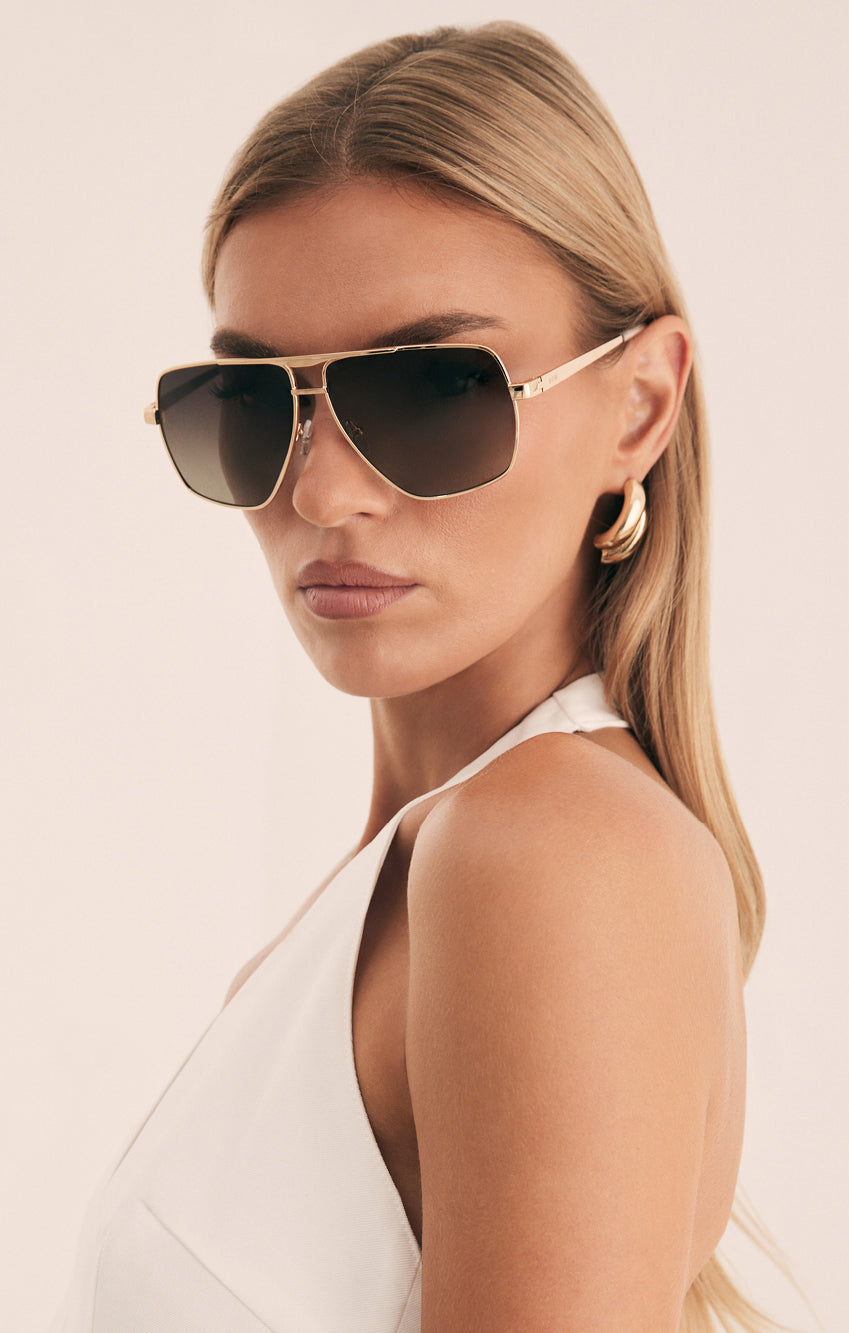 Banbé Grace Light Gold-Taupe Fade Aviator Sunglasses