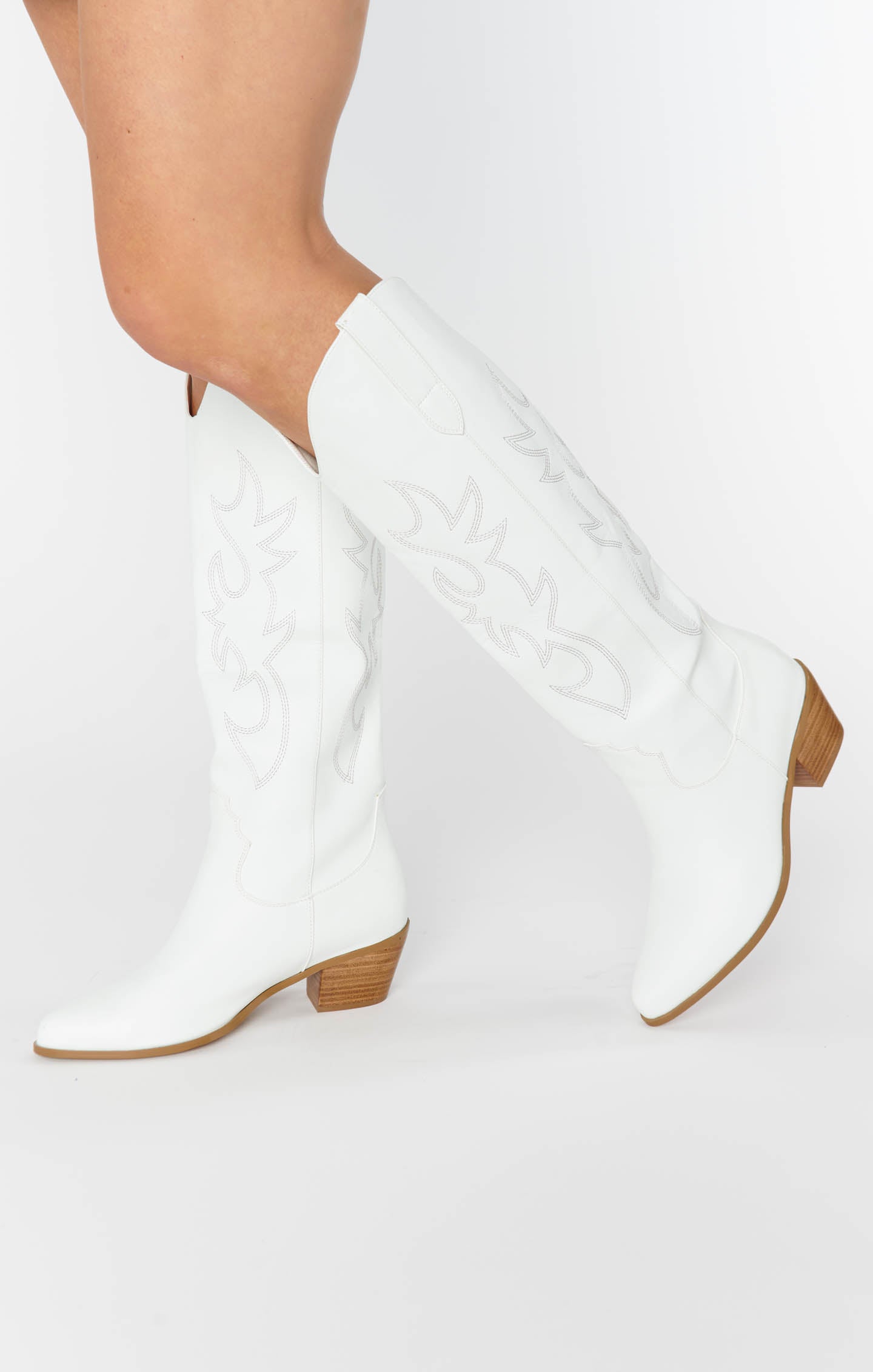 Billini Urson White Wide Calf Boots for Women