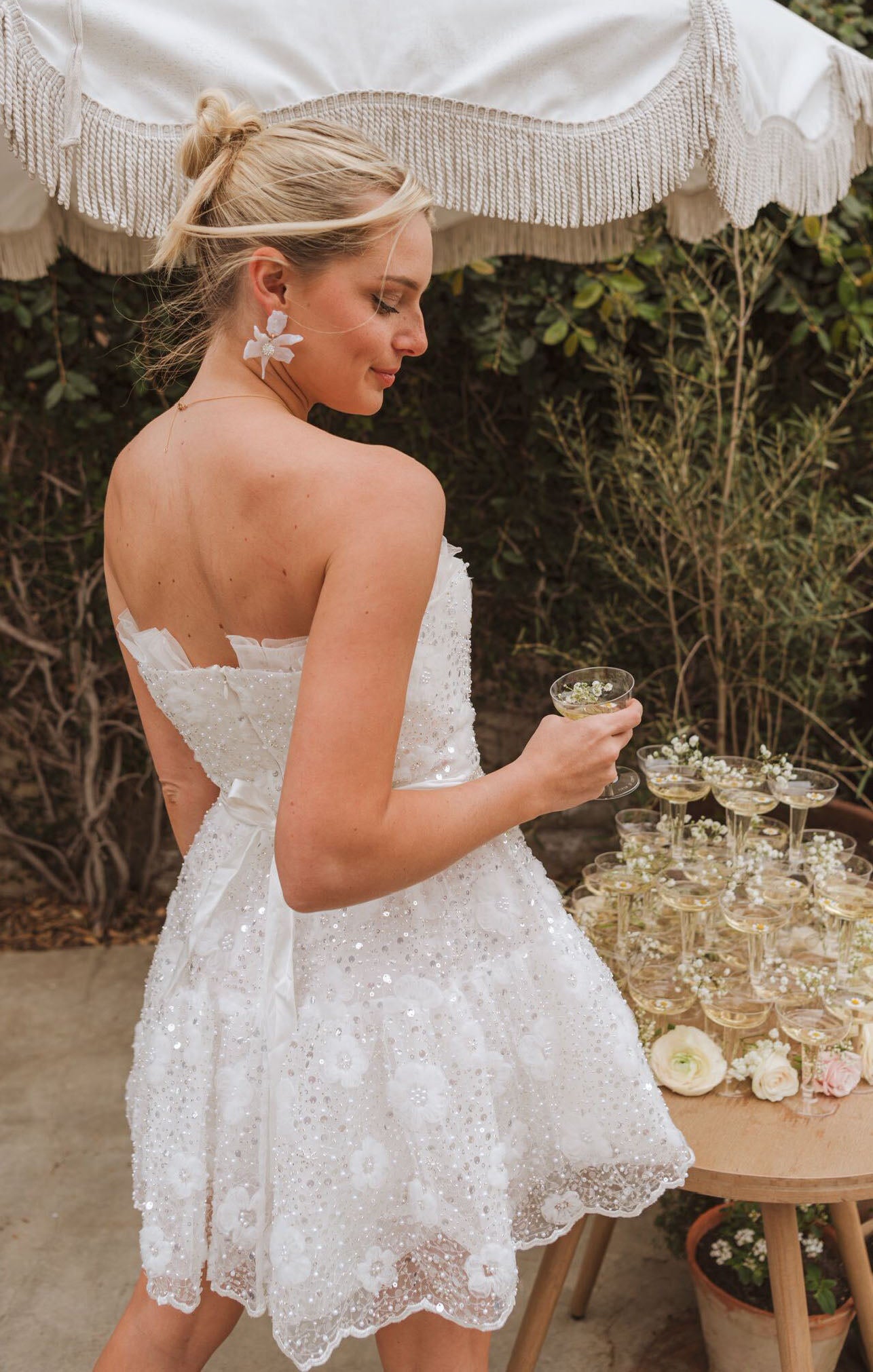 Bridal Tulle Dress with Floral Embellishments - She's the One