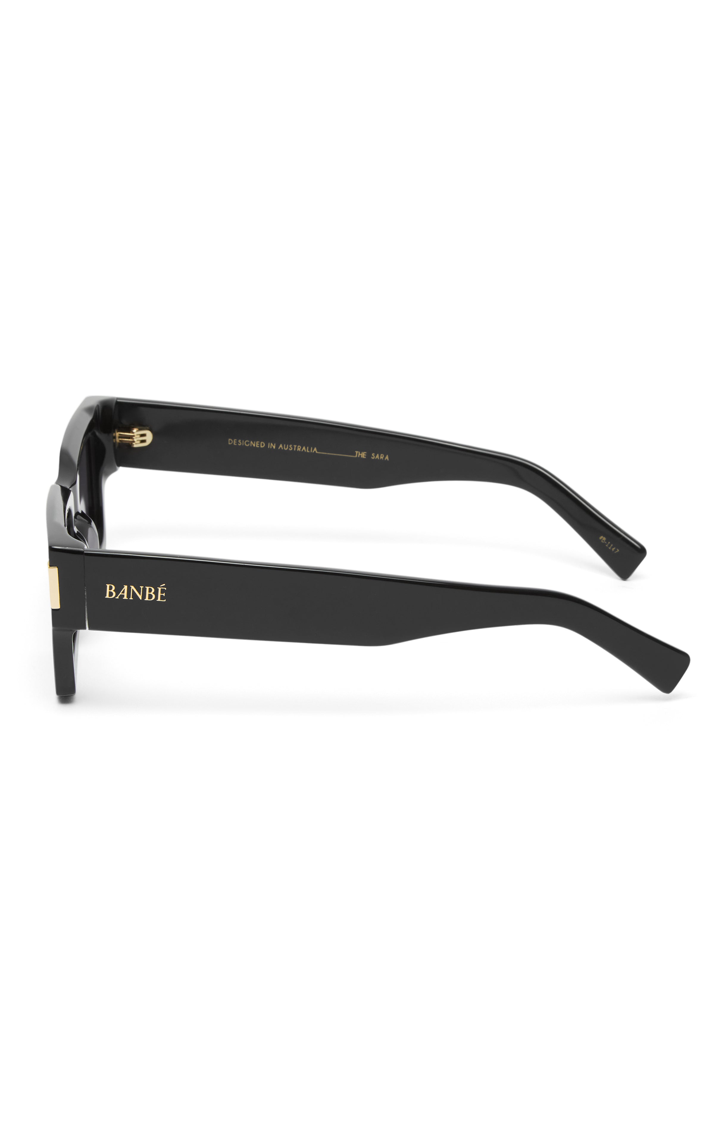 Banbè Sara Black Chunky Square Sunglasses