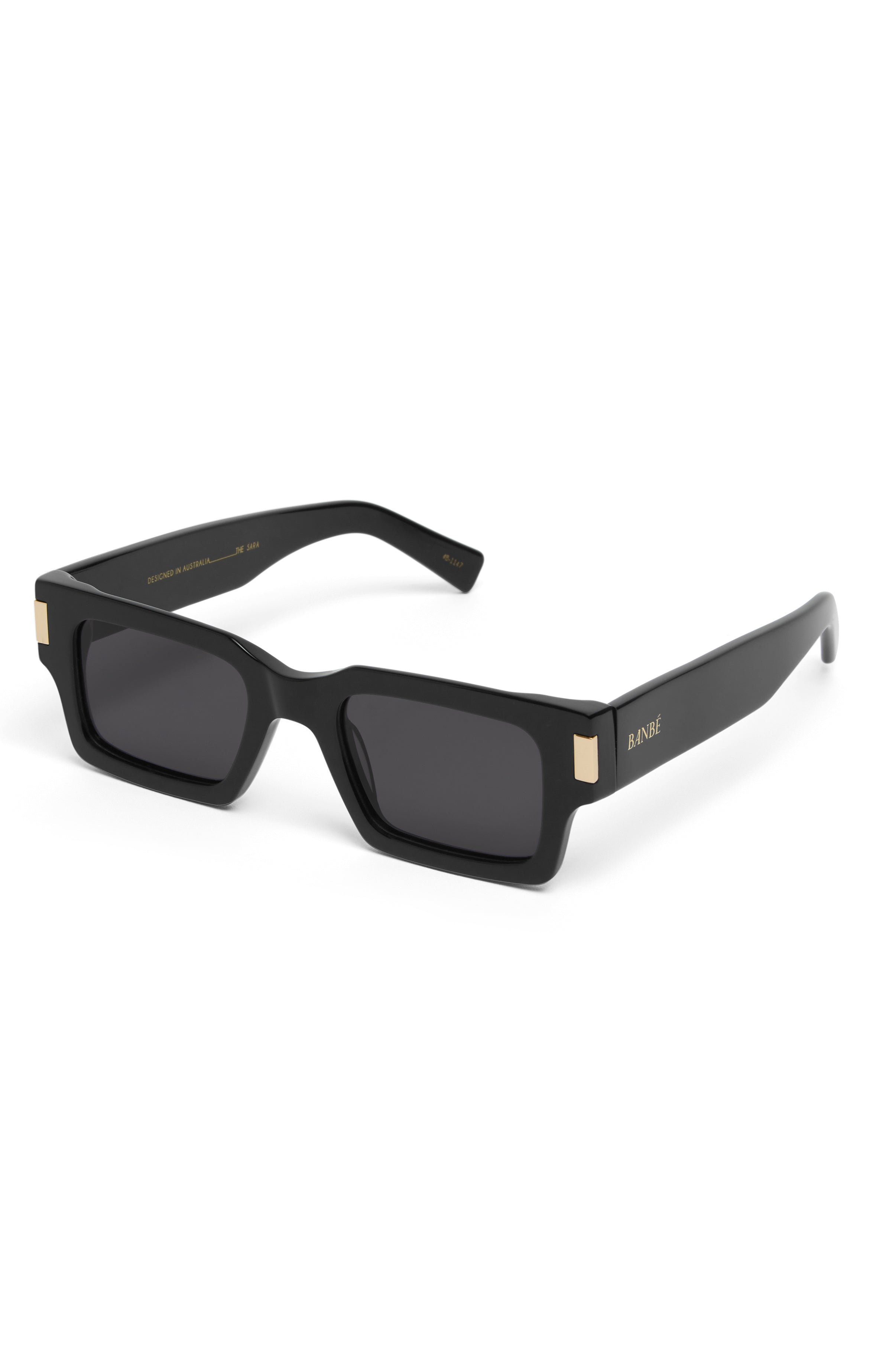 Banbè Sara Black Chunky Square Sunglasses