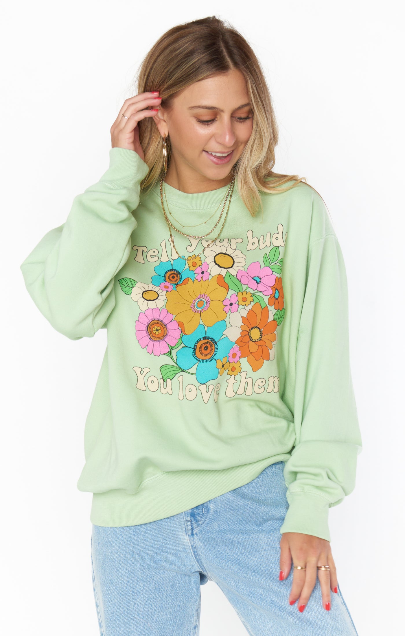 Stanley Floral Graphic Crewneck Sweatshirt - Oversized Fit