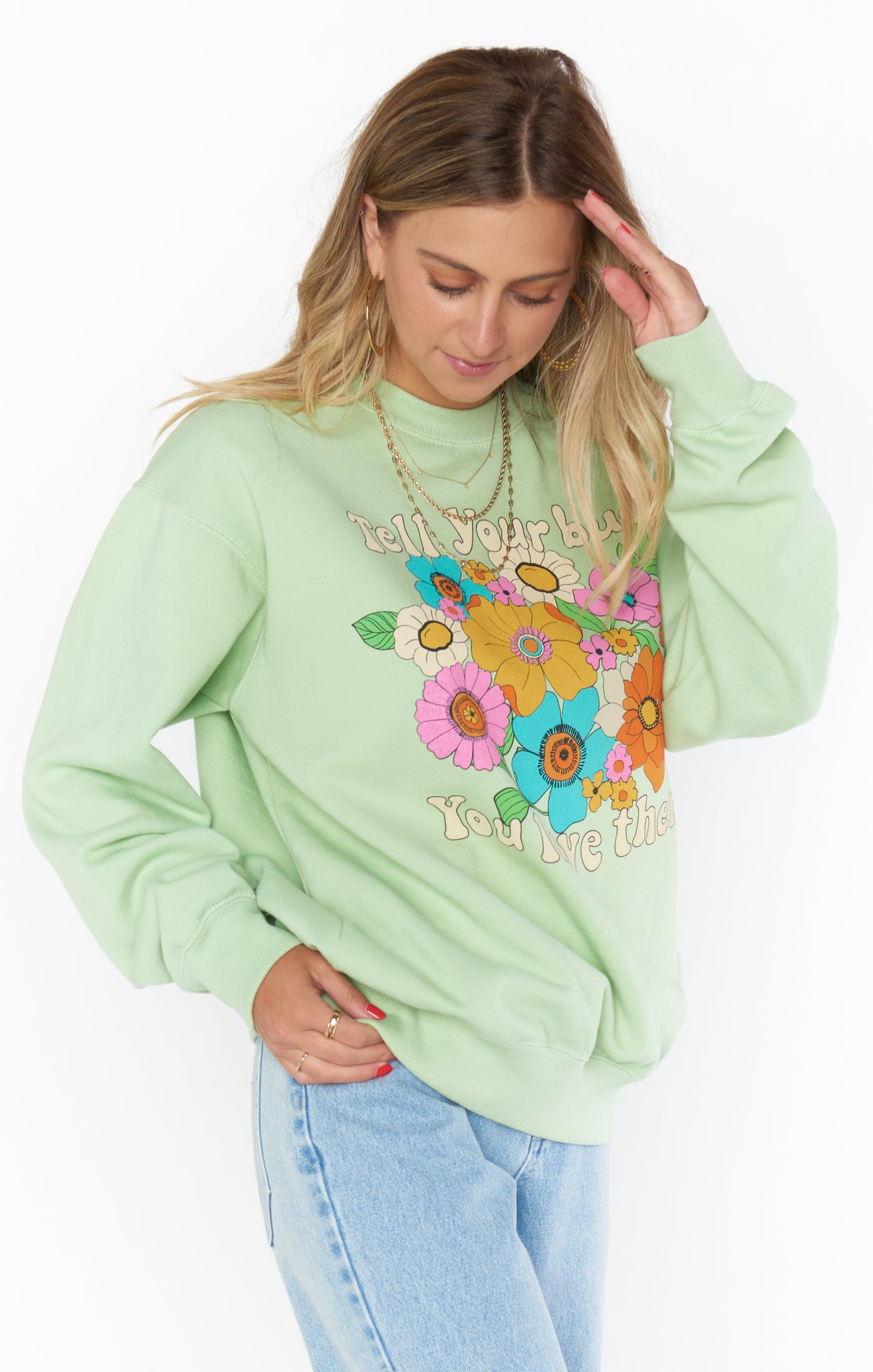 Stanley Floral Graphic Crewneck Sweatshirt - Oversized Fit