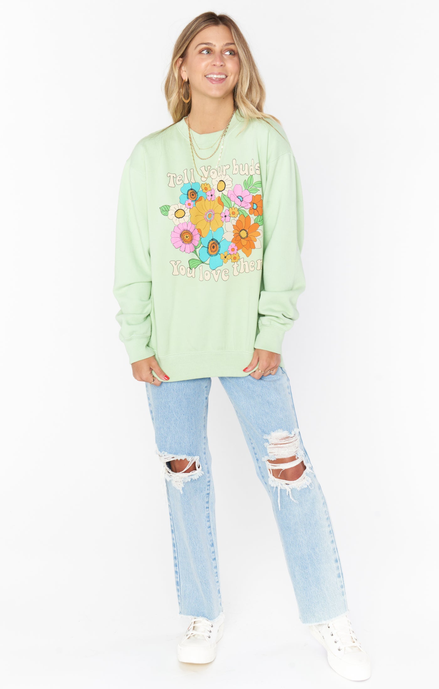 Stanley Floral Graphic Crewneck Sweatshirt - Oversized Fit
