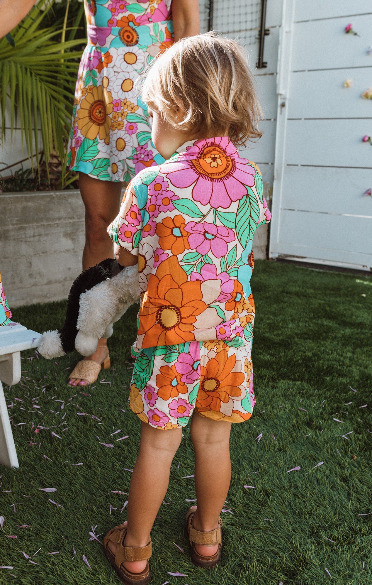 Kids' Flower Market Shorts - Adjustable Waist & Unisex Design