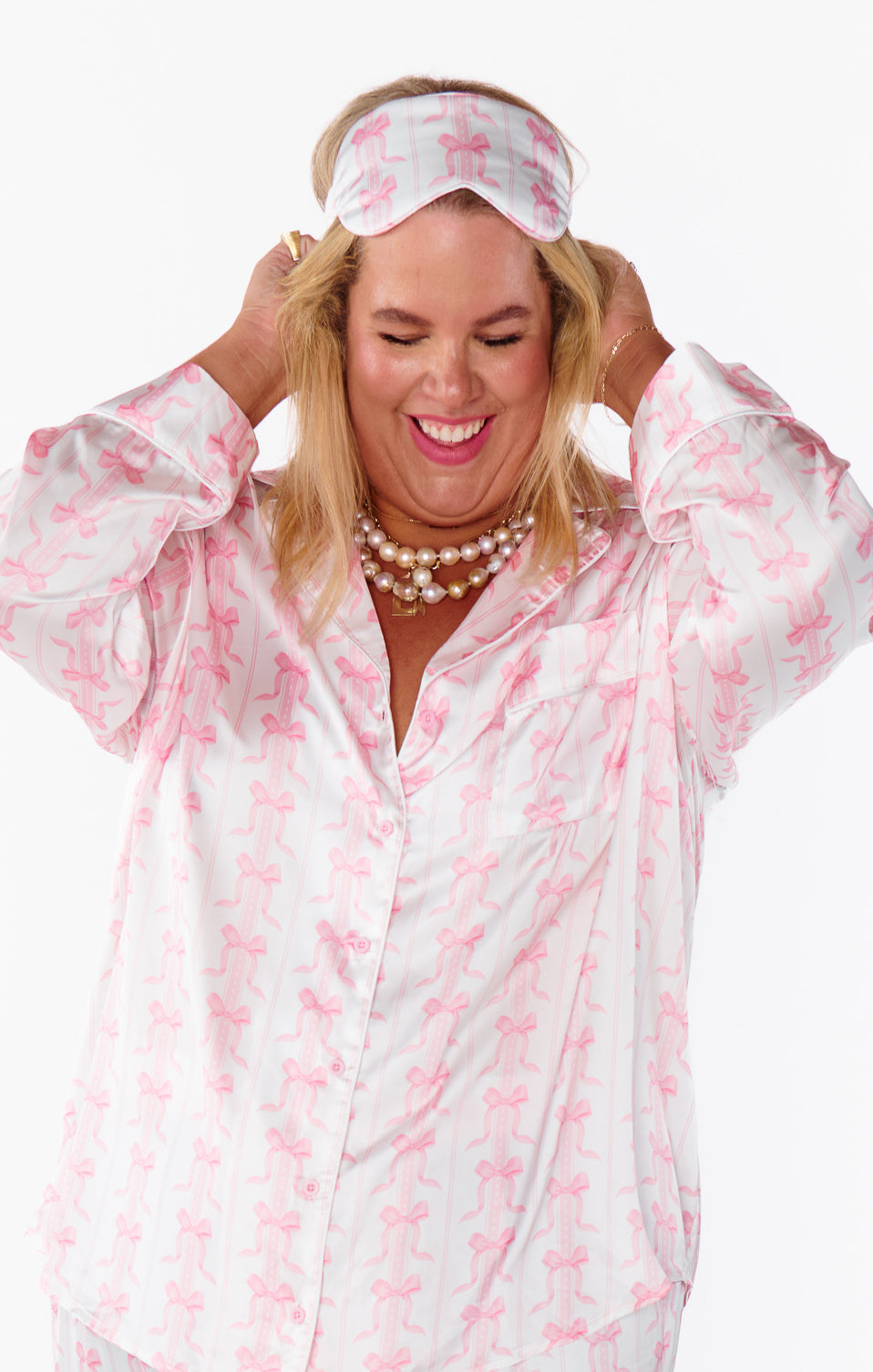 Silky Sleep Eye Mask with Bow - Samantha Bow Collection