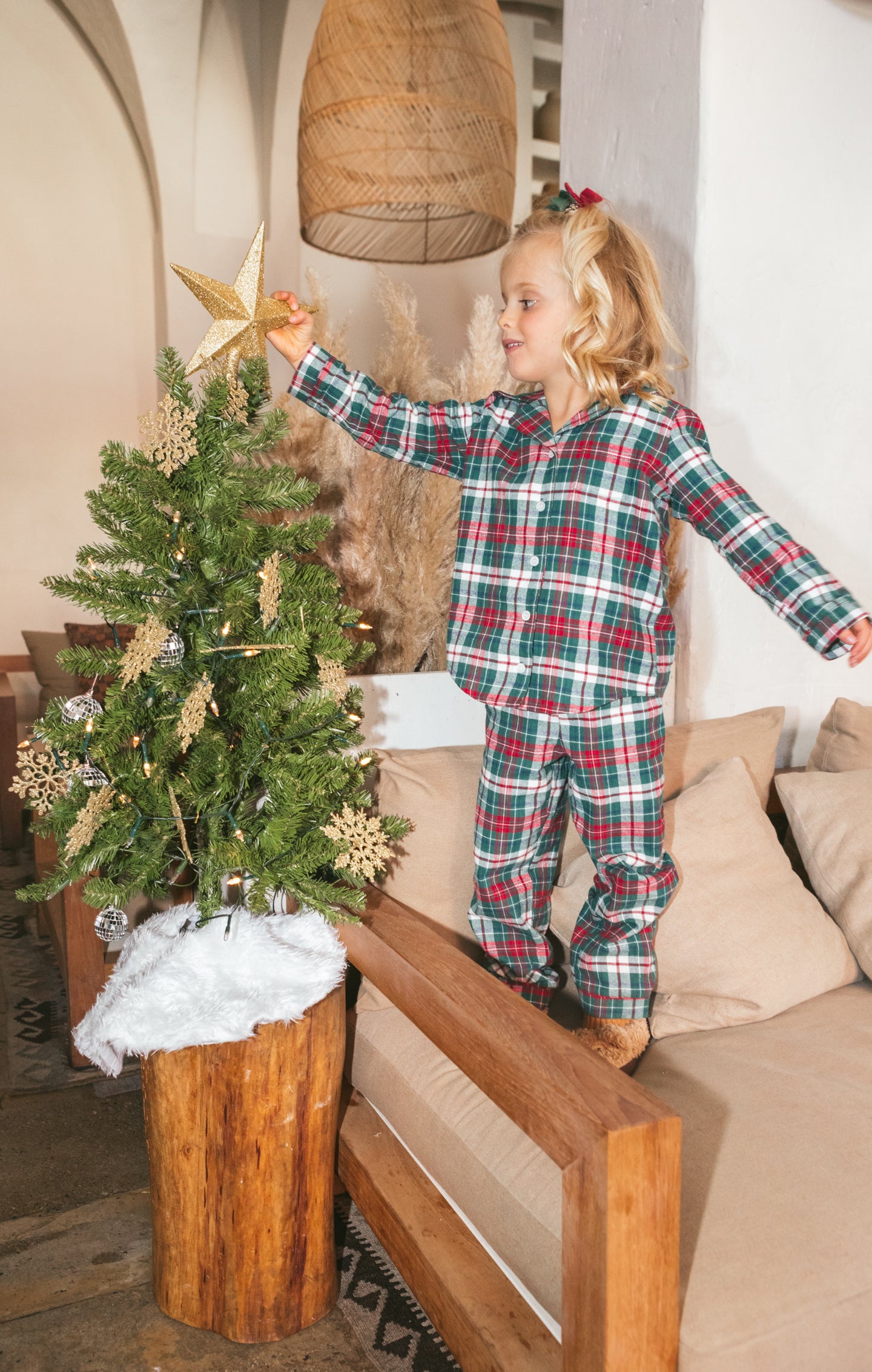 Festive Holiday Plaid Pajama Set for Cozy Sleep