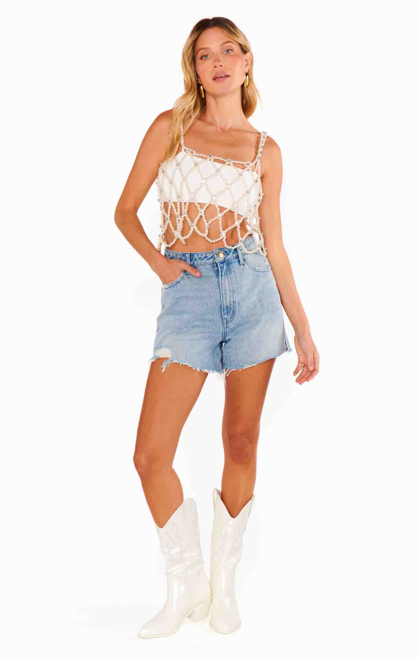 Pearl Cami Top with Sparkle Detail