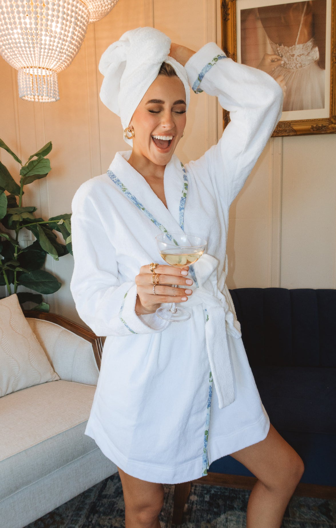 Bridal Robe - White Terry Cloth Getting Ready Robe