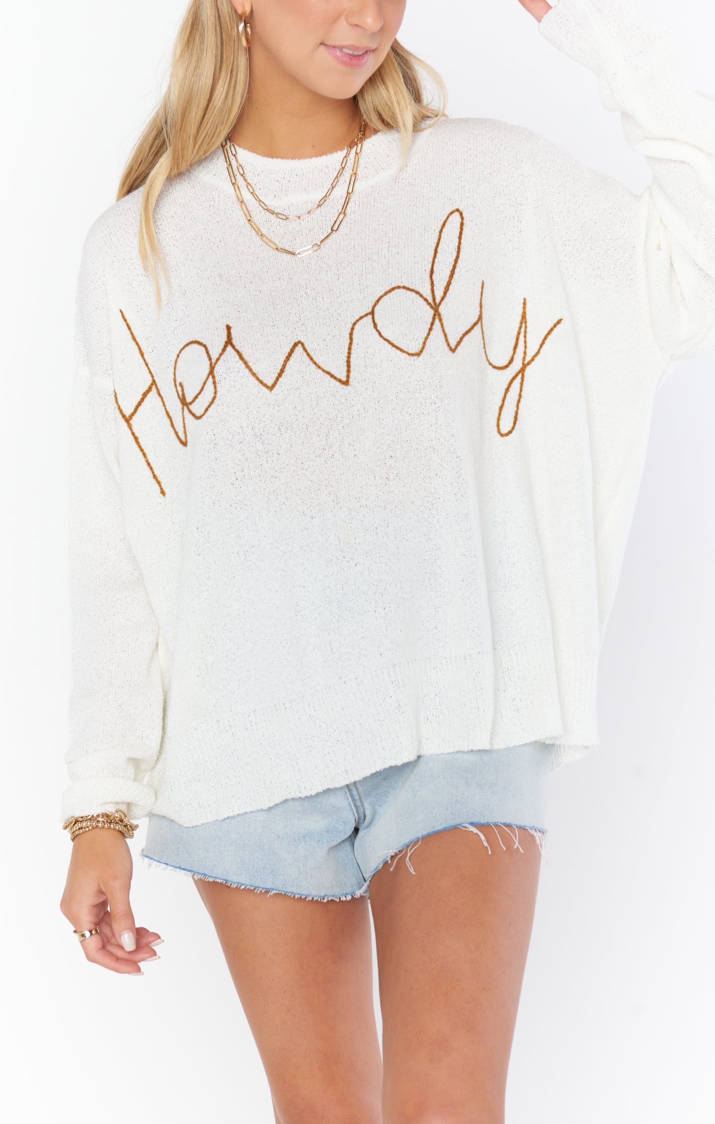Cognac Howdy Knit Sweater - Woodsy Style for Women