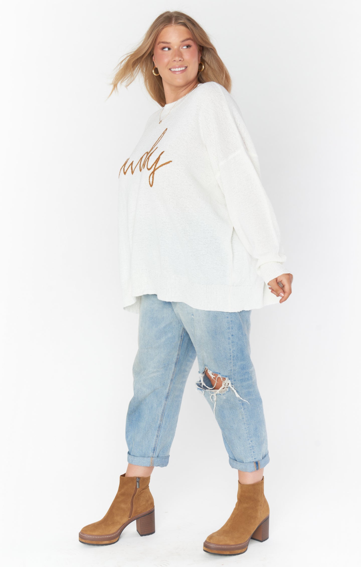 Cognac Howdy Knit Sweater - Woodsy Style for Women