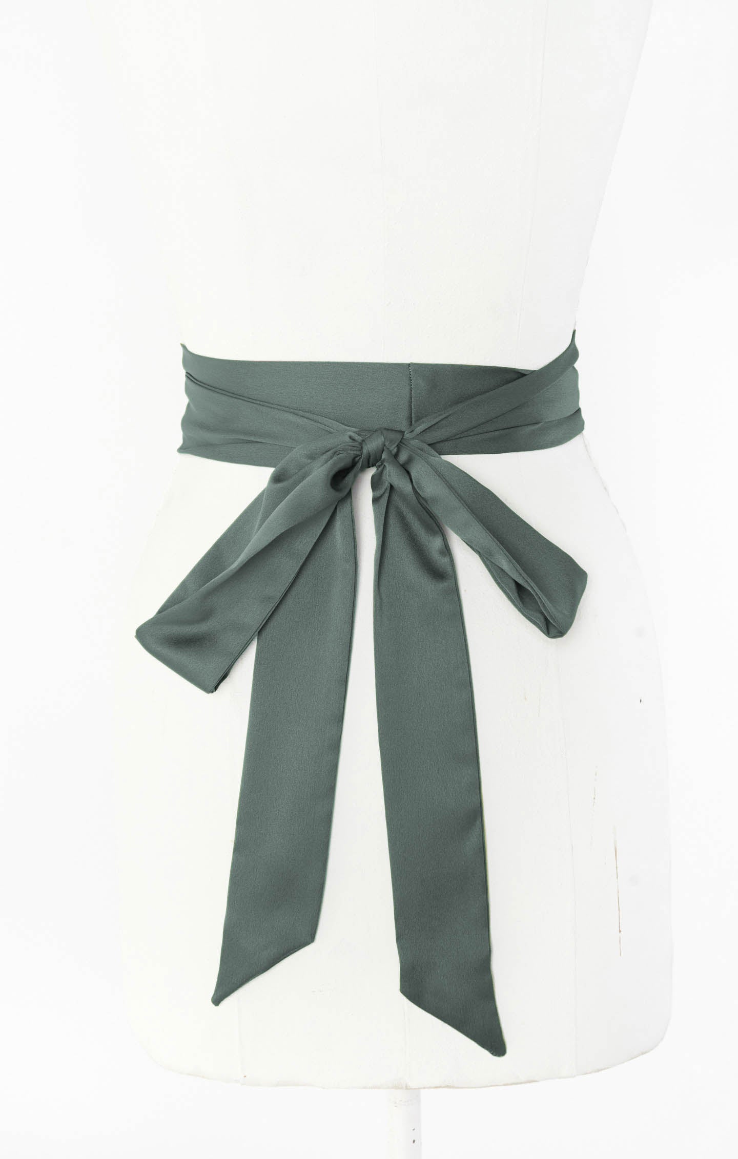 Bridesmaid Sash in Deep Sage - Luxe Satin Accessory
