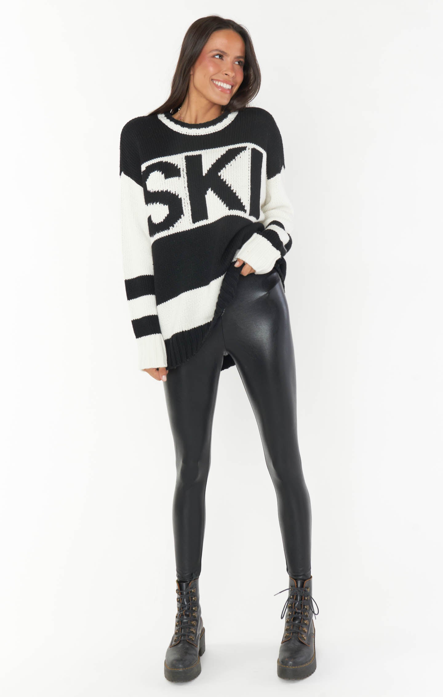 Commando Faux Leather Leggings with Smoothing Waistband - Black