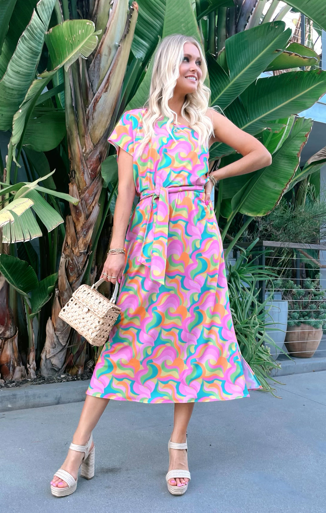 Barbie Christie One Shoulder Maxi Dress - Beach Cover Up