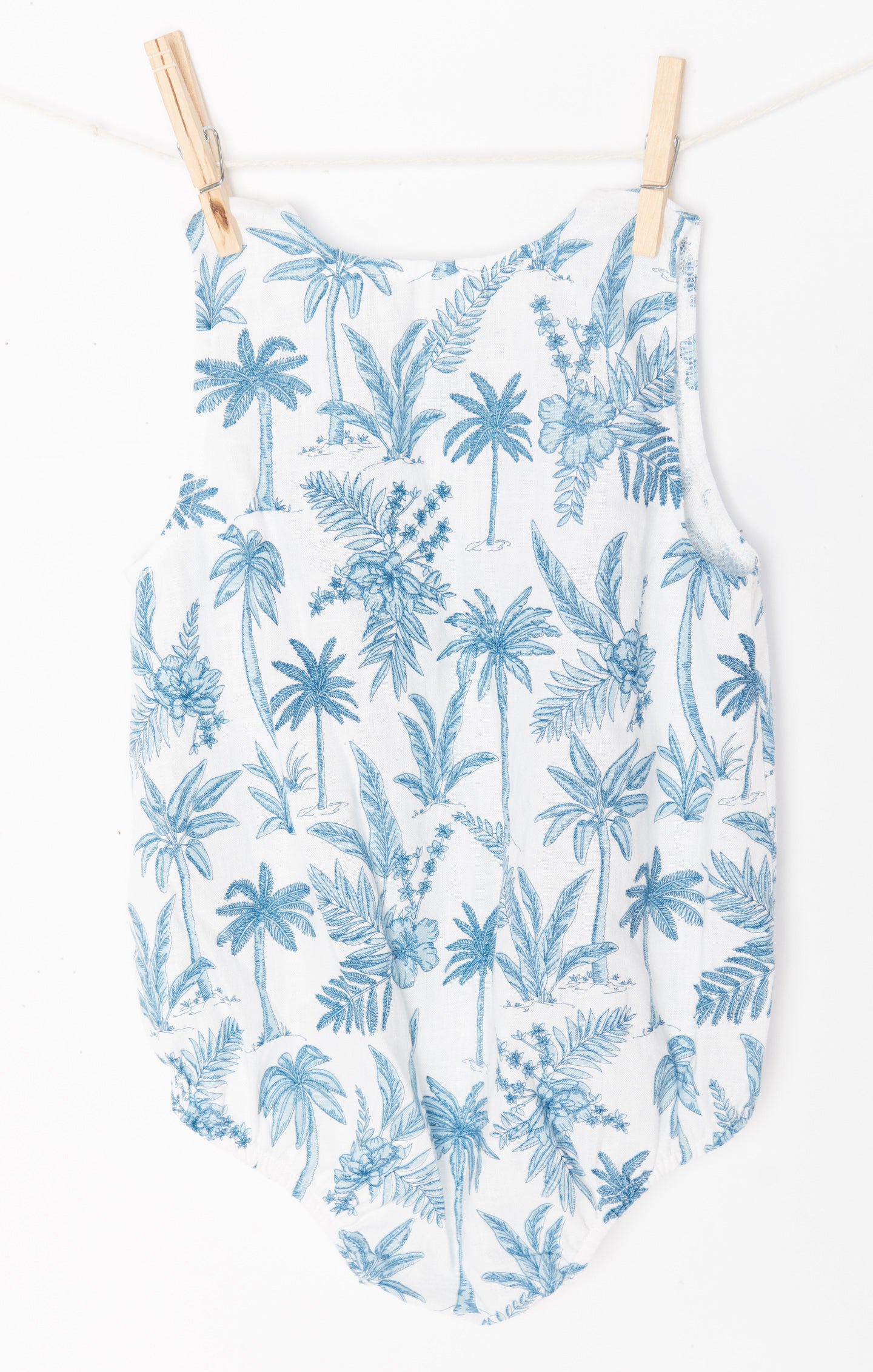 Blue Lagoon Palm Baby Onesie - Soft & Easy Button Closure